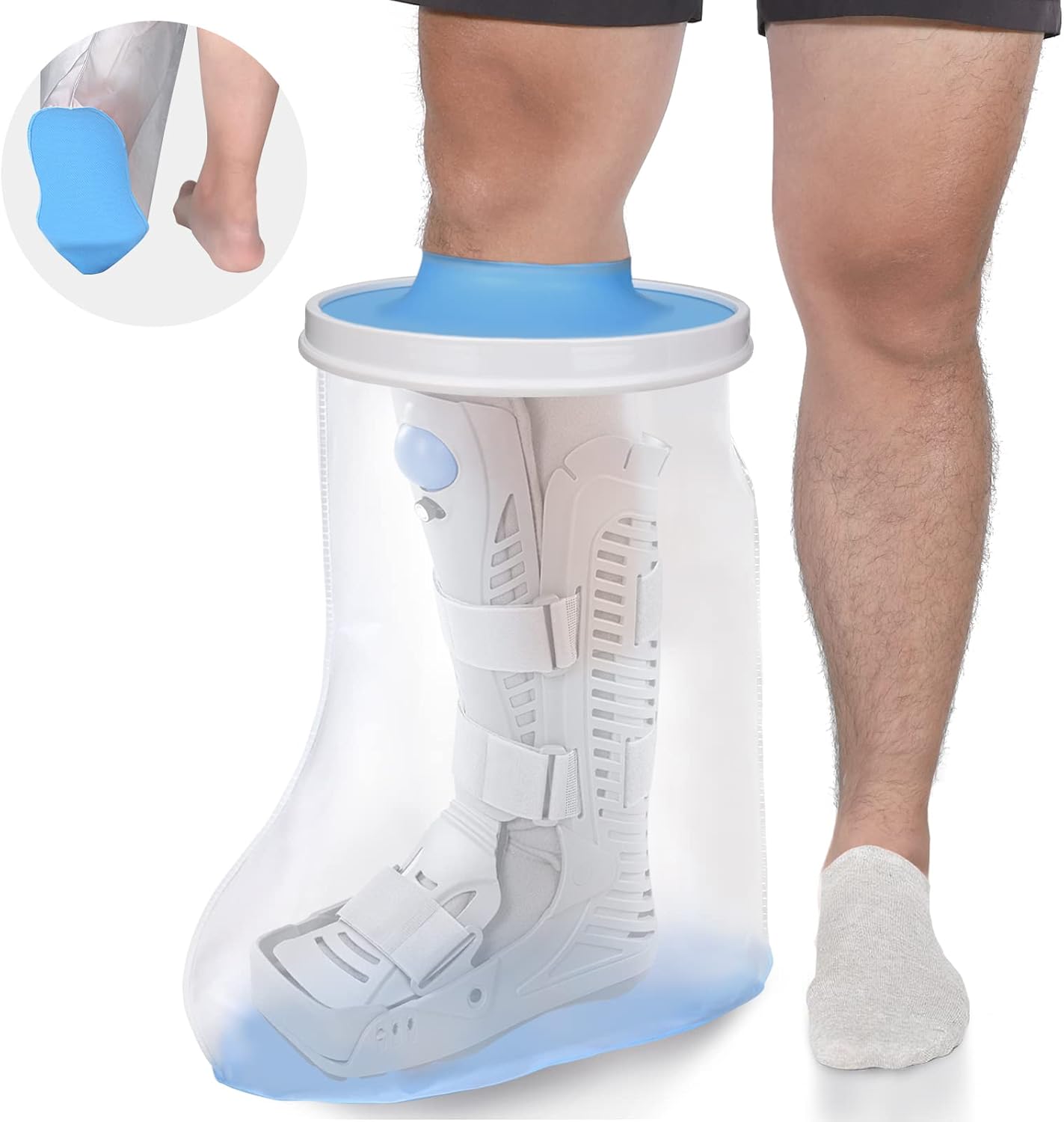 Waterproof Extra Wide Leg Cast Cover for Shower, Extra Large Watertight Foot Pro...