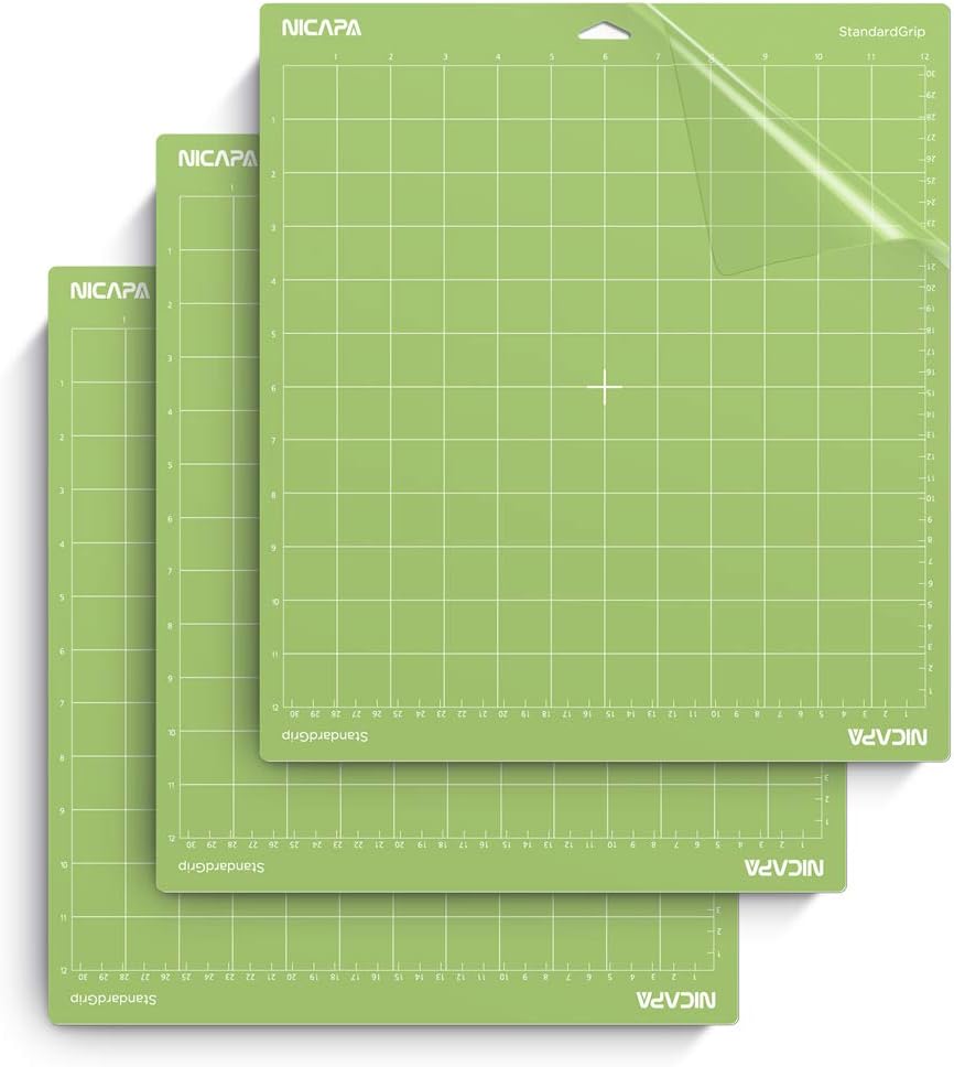 Nicapa 12x12 Inch Cutting Mat, Special Standard Grip Mat for Cricut Maker 3/Make...