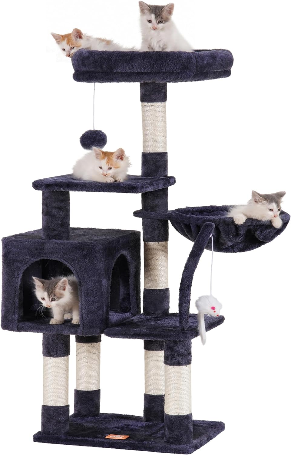 Heybly Cat Tree with Toy, Cat Tower condo for Indoor Cats, Cat House with Padded...