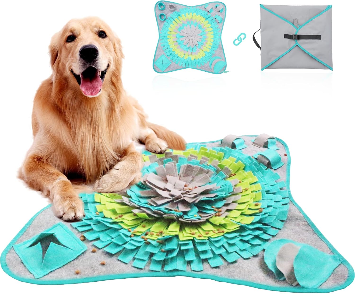 Emwel Dog Snuffle Mat - Washable Pet Feeding Nosework Treats Mat Puzzle Training...