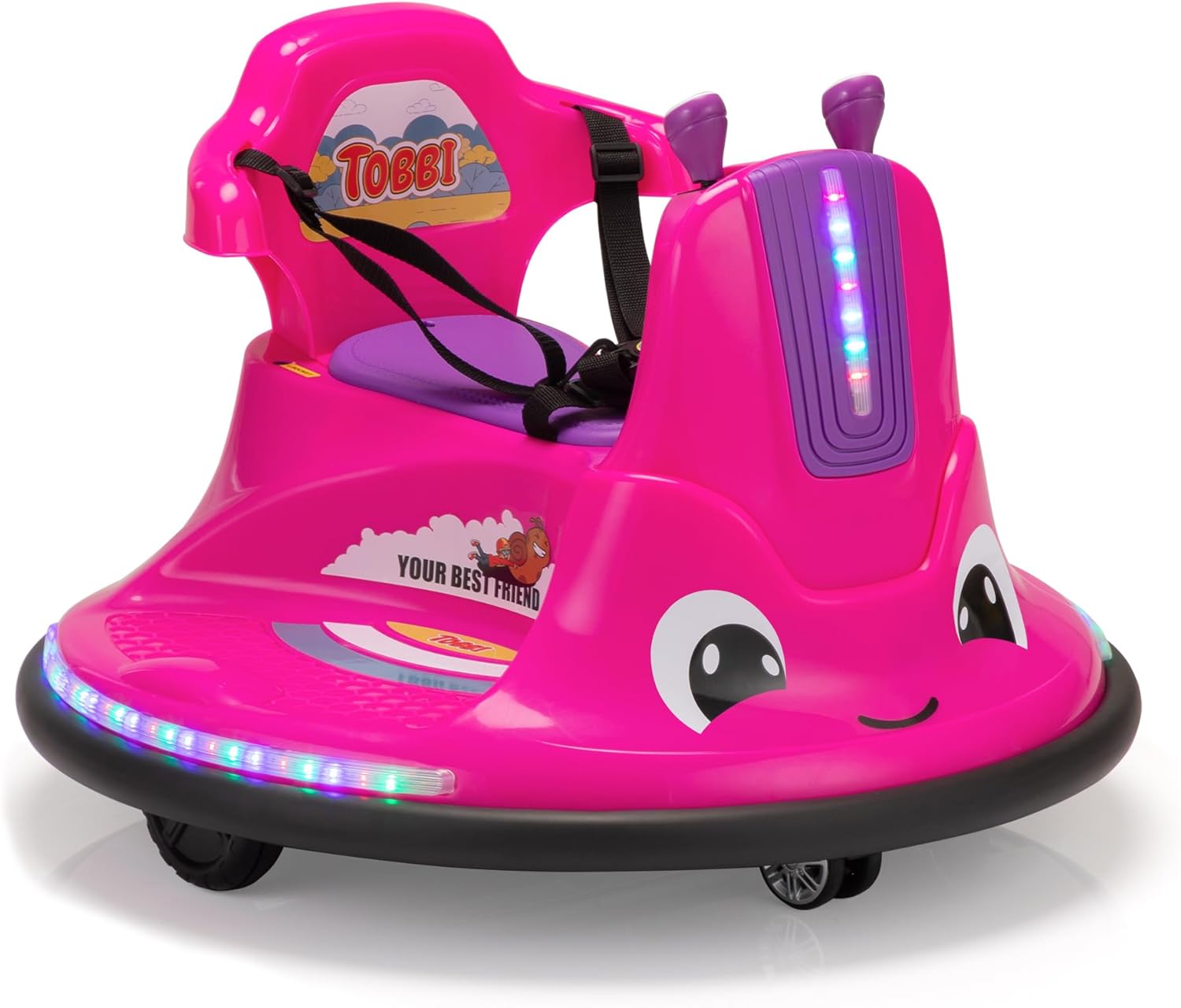 TOBBI Toddlers Bumper Car, 12v Baby Electric Ride On Snail Shape Toy with Remote...