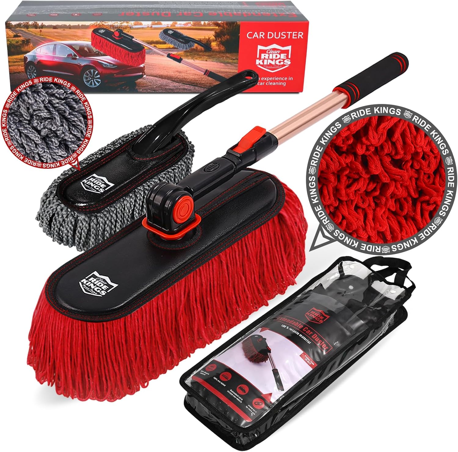 Car Duster Exterior Scratch Free,Car Dust Brush with Extendable Telescoping Hand...
