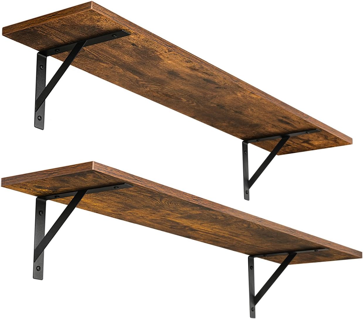 DINZI LVJ Long Wall Shelves, 31.5 Inch Wall Mounted Shelves Set of 2, Easy-to-In...
