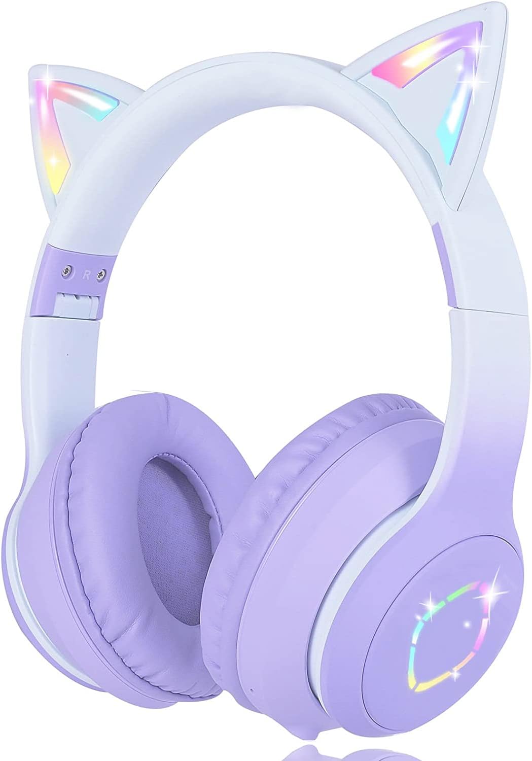 Usoun Kids Wireless Headphones,LED Light Up Wireless Foldable Headphones Over Ea...