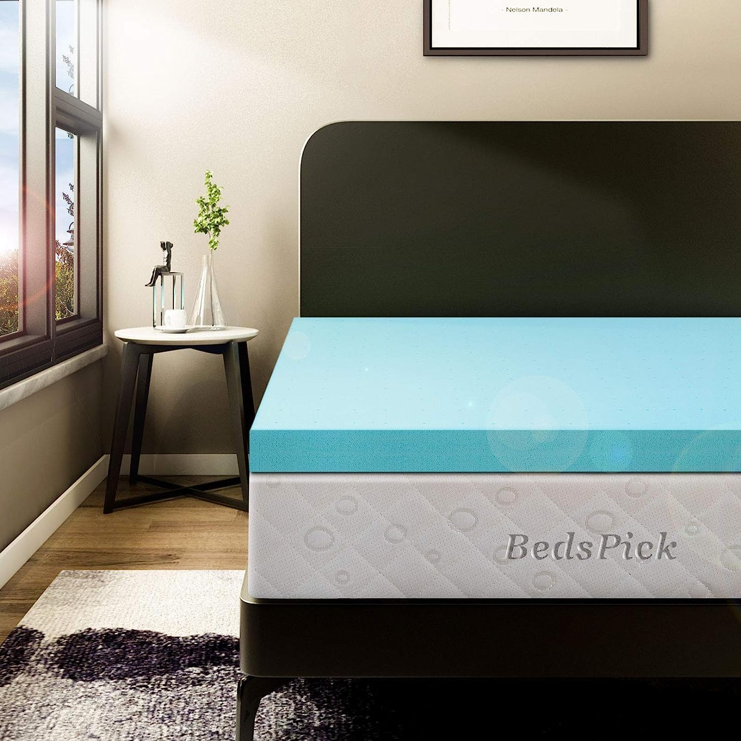 BedsPick Memory Foam Twin XL Mattress Topper 3 Inch Gel Infused Memory Foam Matt...