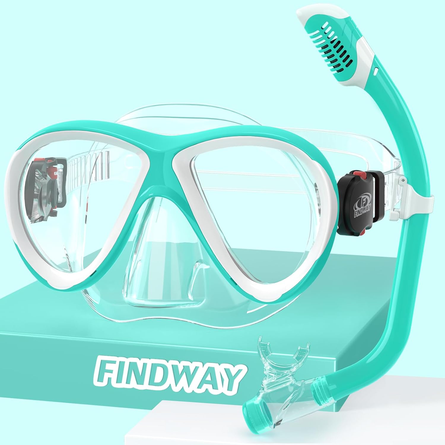 Findway Snorkel Mask for Kids,Swimming Goggles Kids with Nose Cover for 4-14 Yea...