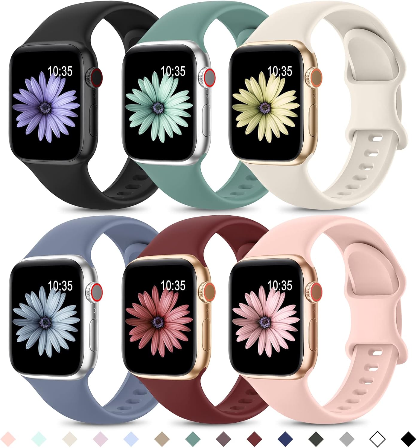 Higgs 6 Pack New Straps Compatible with Apple Watch Straps 38mm 40mm 41mm Women...