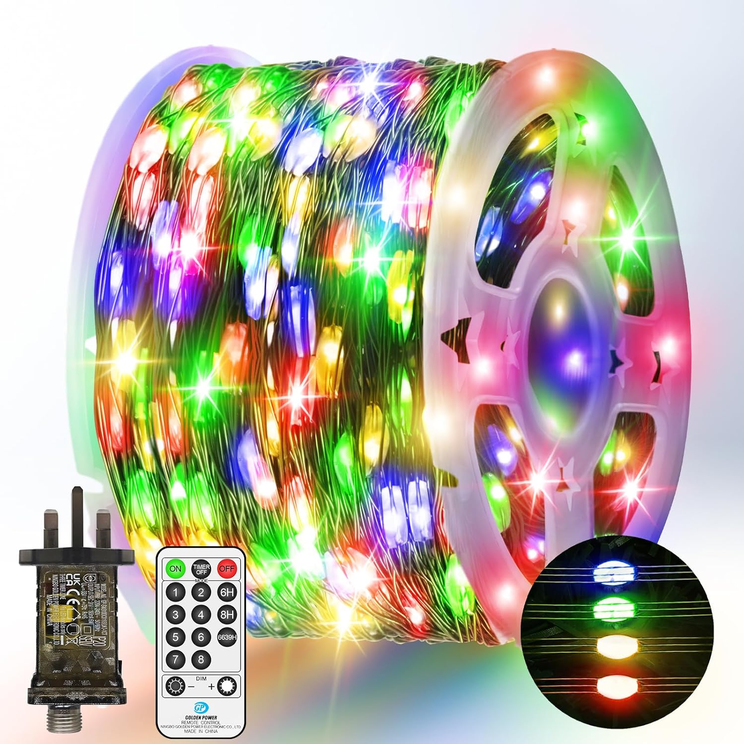50 M 500 LED Fairy Lights Plug in Outdoor Christmas Lights Green Copper Wire Str...