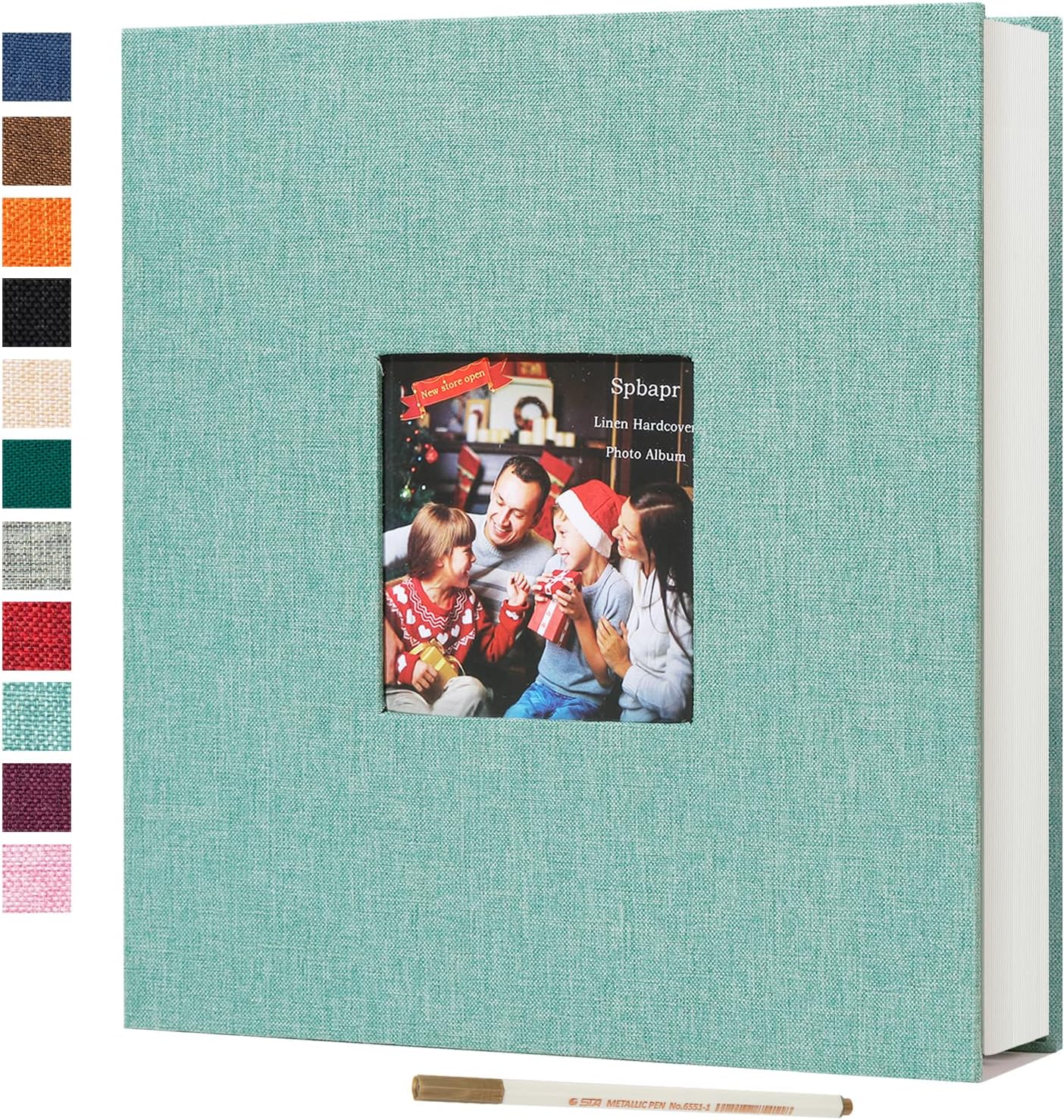 Spbapr Large Photo Album, Innovative Self Adhesive Photo Album with Linen Cover,...