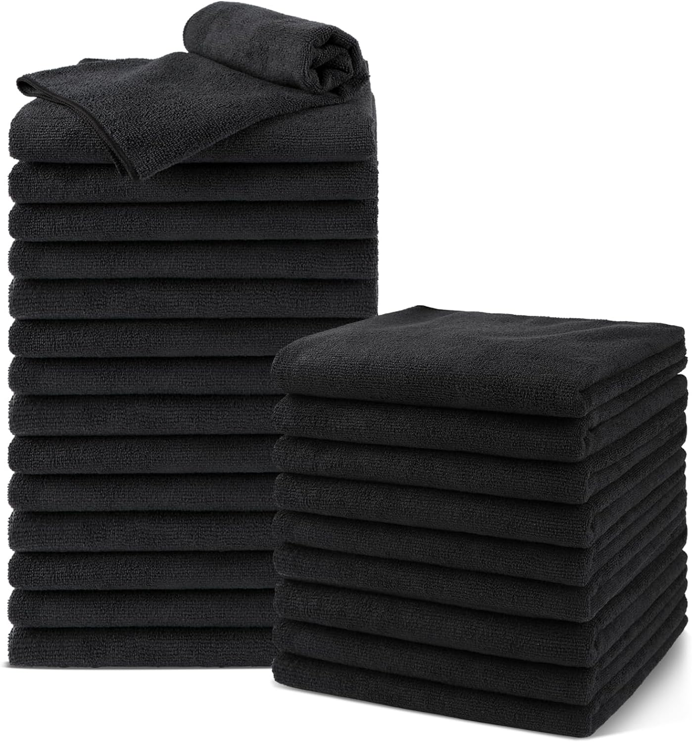 Salon Towels 24 Pack, Microfiber Barber Towel Bulk, (16x29 inches) Fast Drying H...