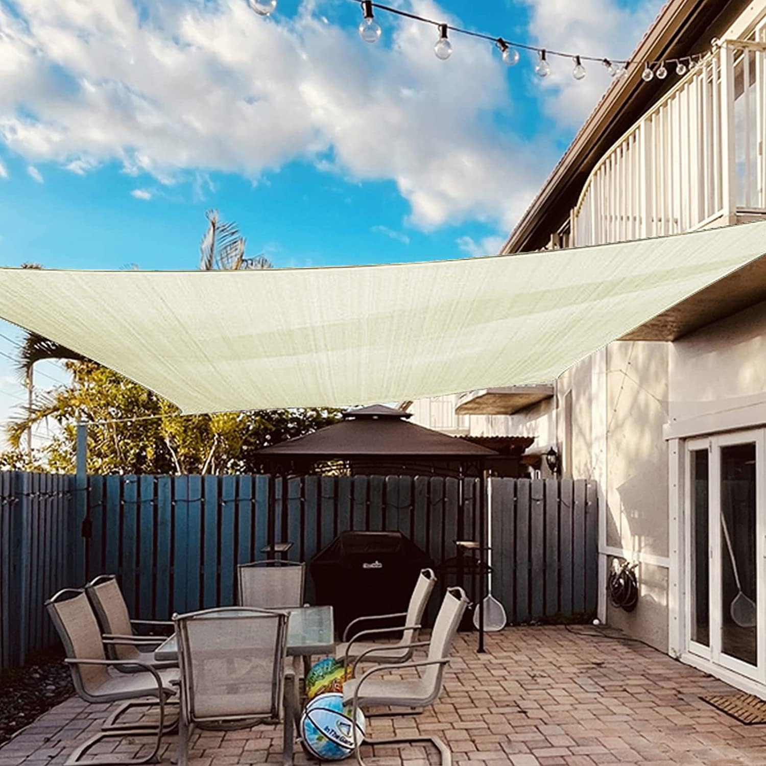 Dripex Sun Shade Sail Waterproof Rectangle Canopy, 3x4m PES Polyester 95% UV Blo...