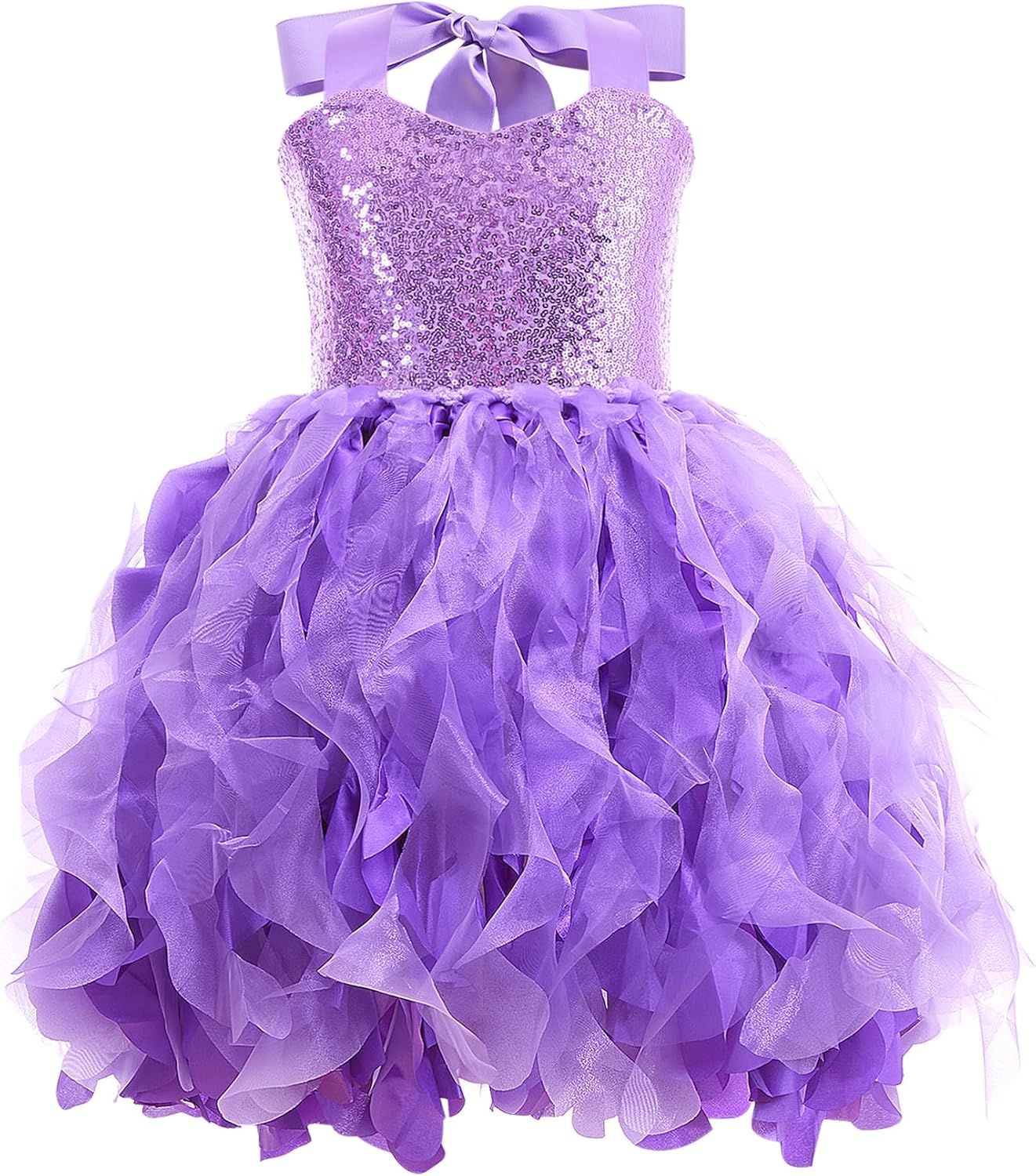 Tutu Dress for Girls Sparkly Sequin Tulle Princess Birthday Party Prom Outfit To...