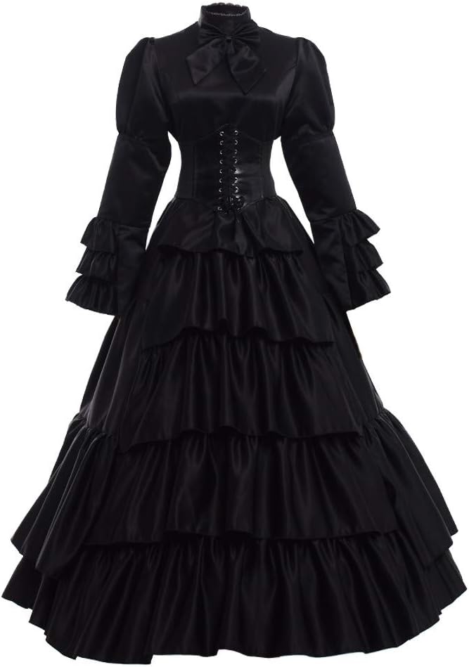 GRACEART Women Victorian Rococo Dress Gothic Ball Gown Costumes (Dress & Hoop sk...