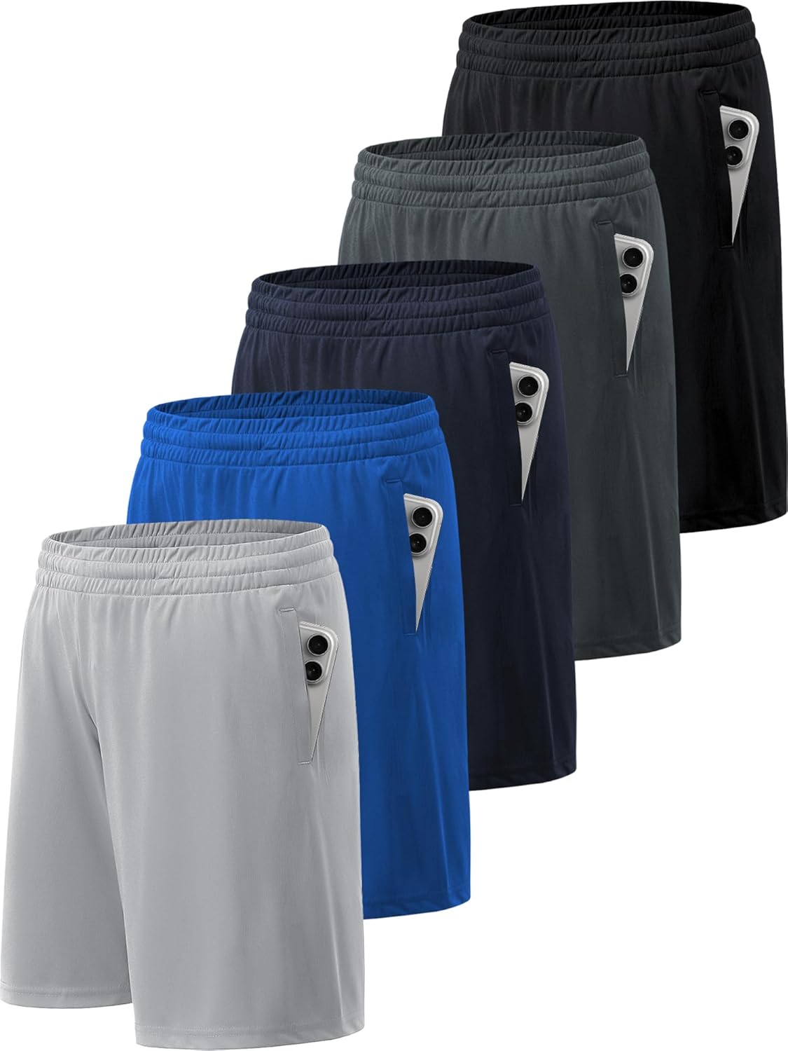 BVNSOZ Men's Athletic Shorts with Pockets and Elastic Waistband Quick Dry Workou...