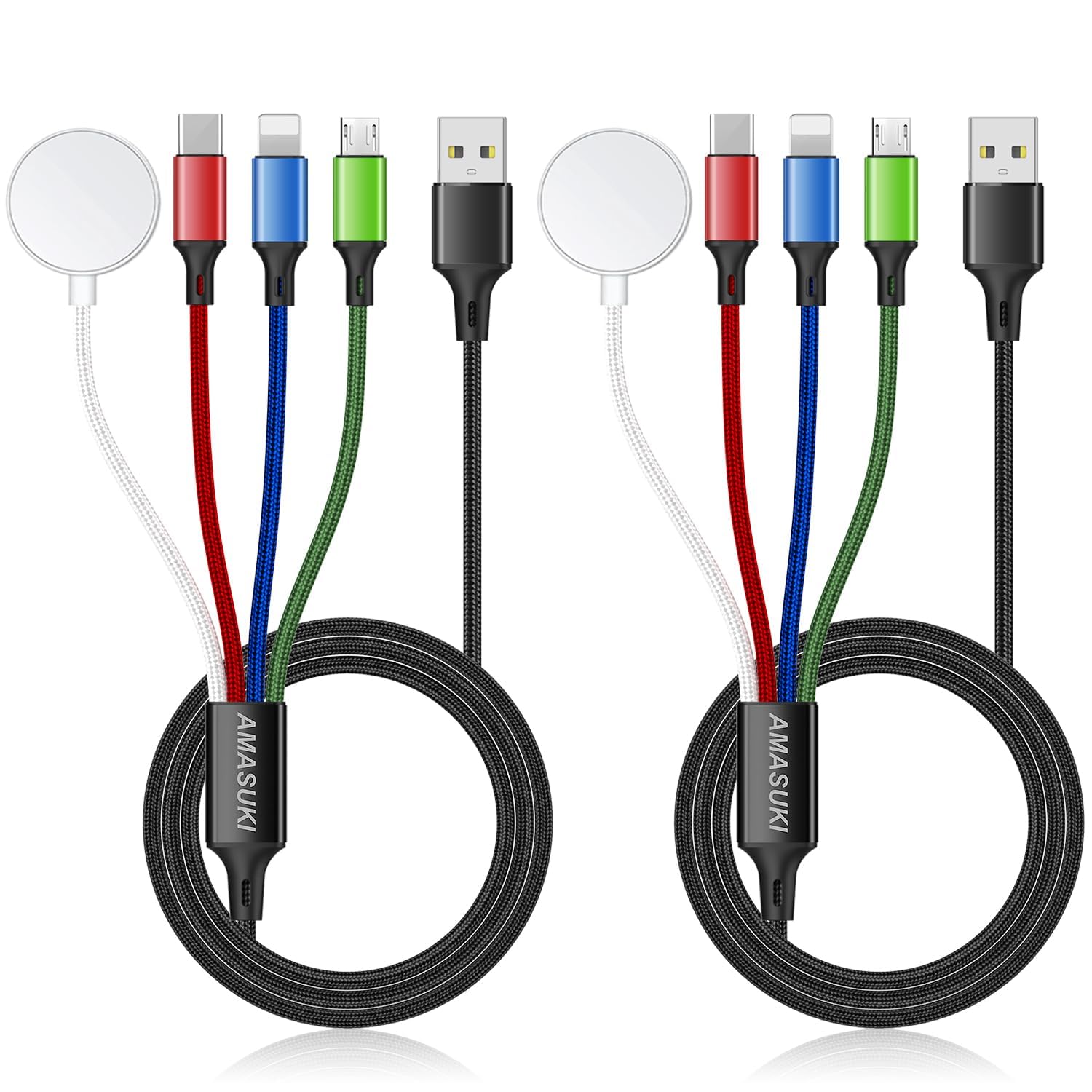 2Pack Multi Charging Cable for Apple Watch Charger USB Magnetic Wireless Charger...