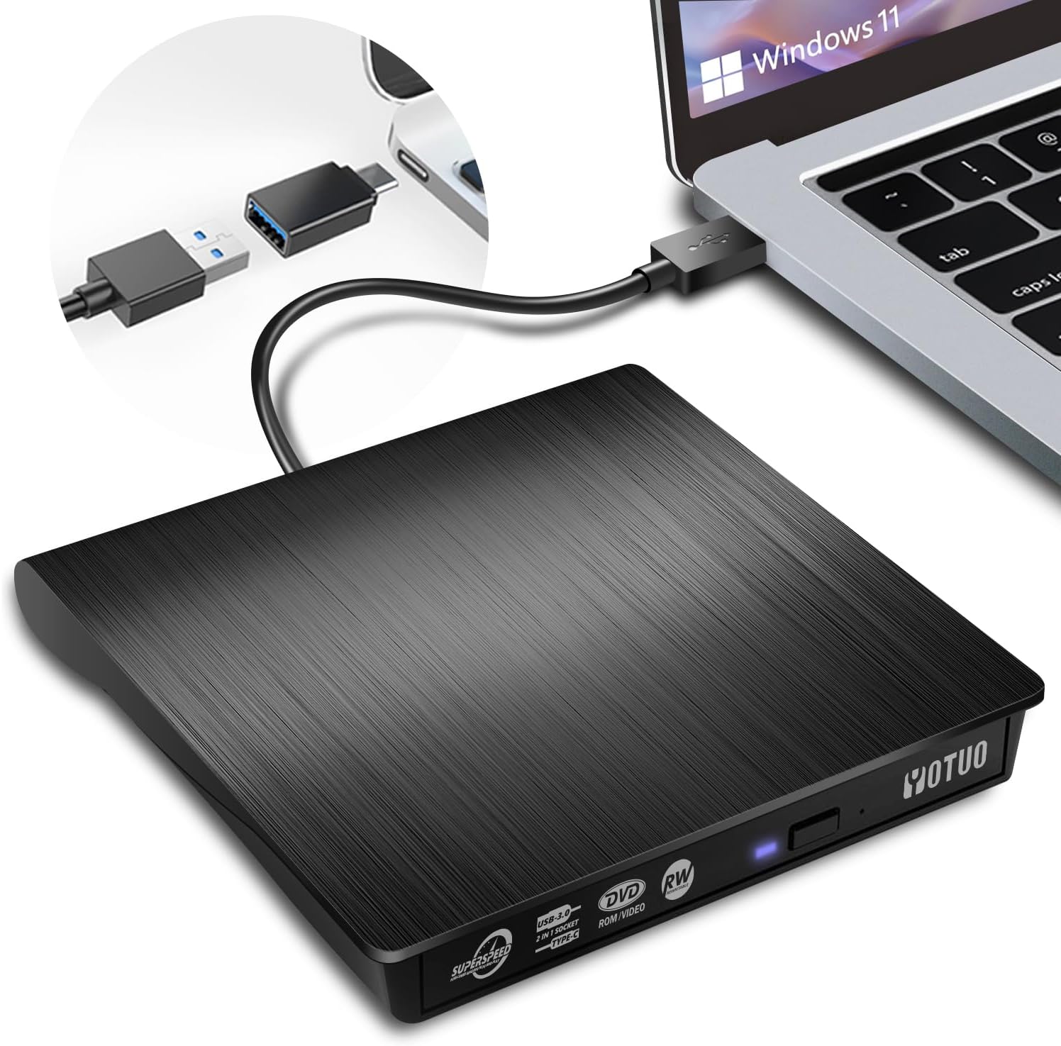 External DVD Drive, Special Portable USB 3.0 CD /-RW Drive, Innovative DVD Playe...