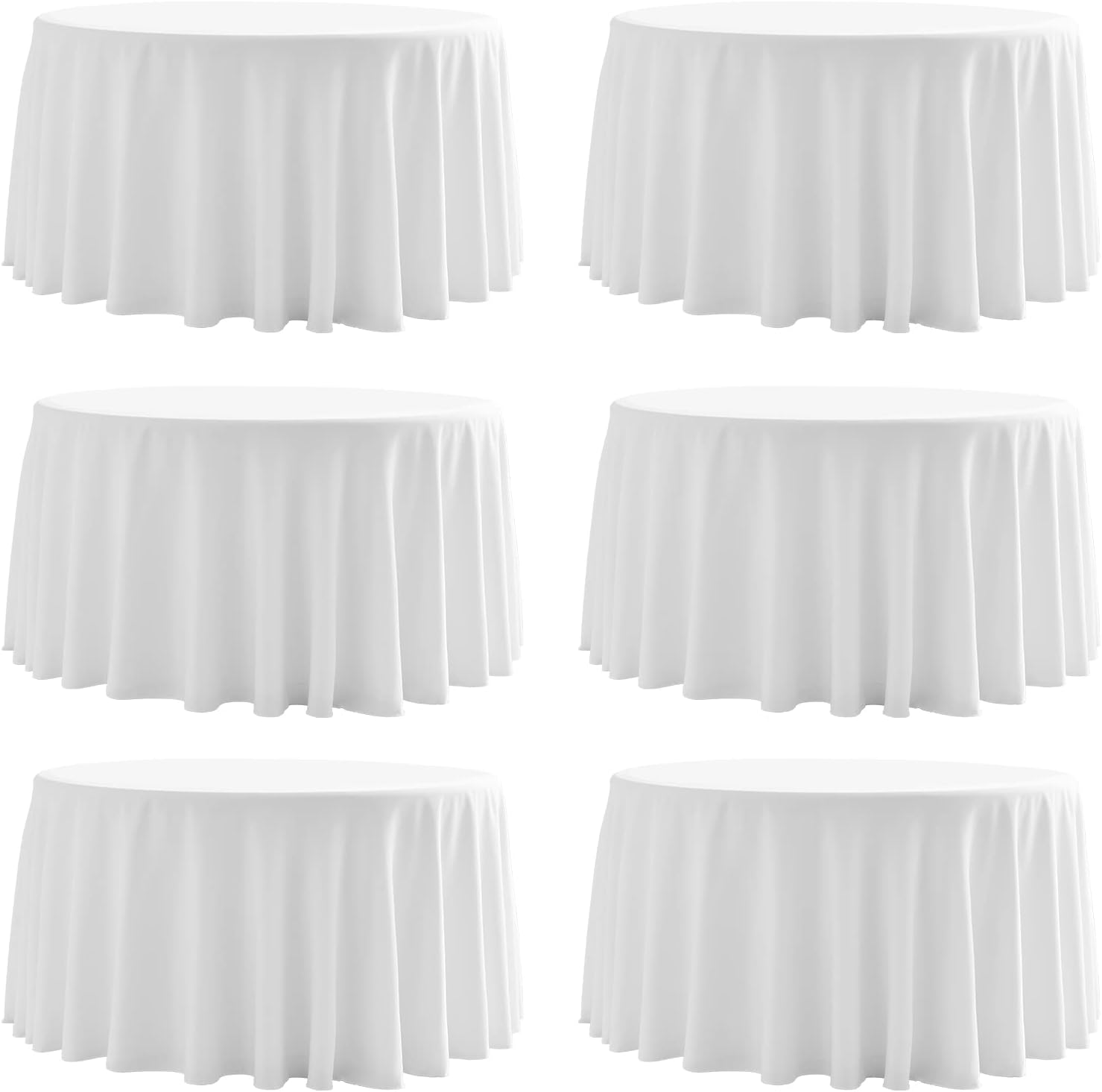 Round Tablecloth, Special 6 Pack Stain and Wrinkle Resistant Decorative Fabric T...