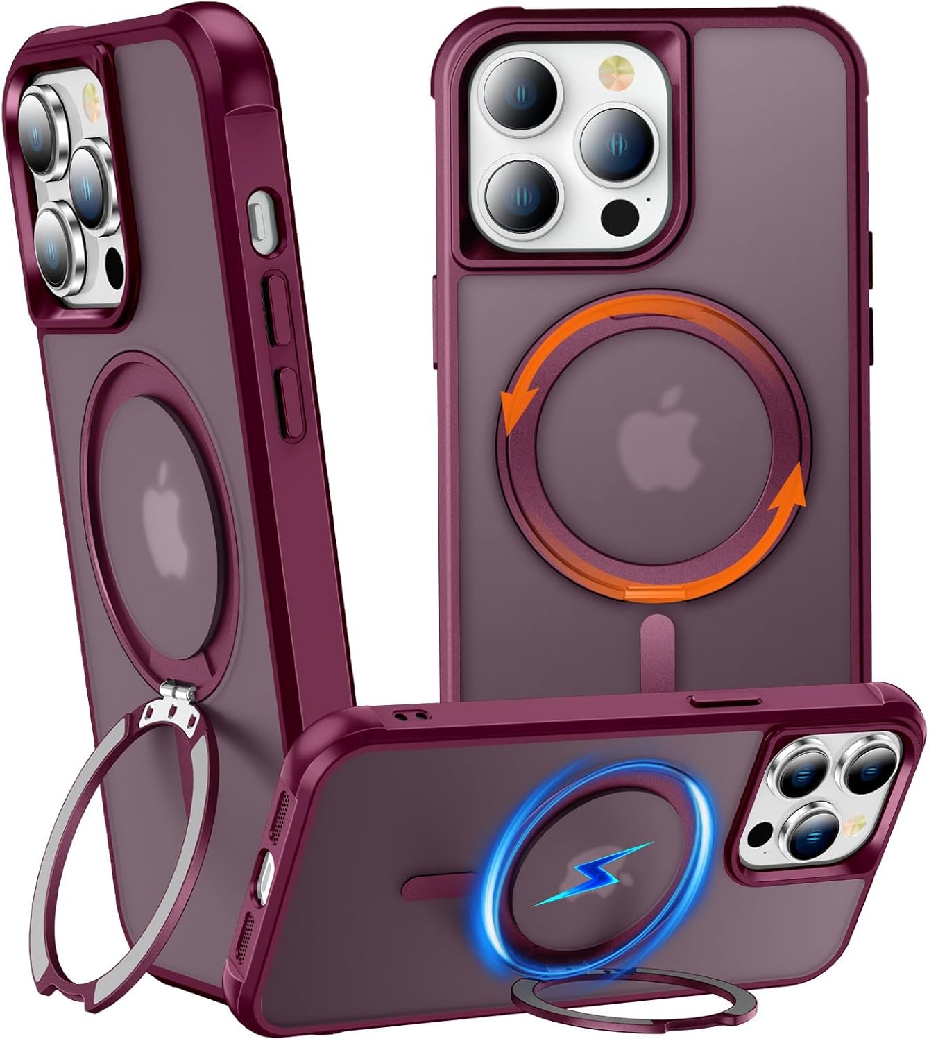 360° Rotatable Stand Compatible with iPhone 14 Pro Case with Magnetic [Military...