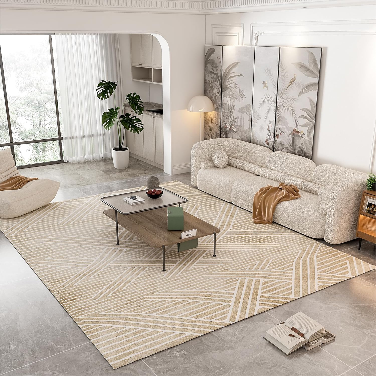 INGEROOM Washable Area Rug, 8x10 Large Area Rug for Living Room, Soft Area Rug f...