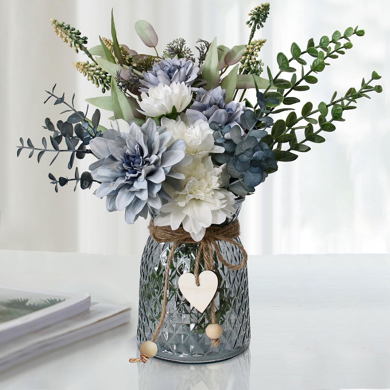 Leftover Faux Flowers in Vase, Special Artificial Flowers in Vase, High-Quality...