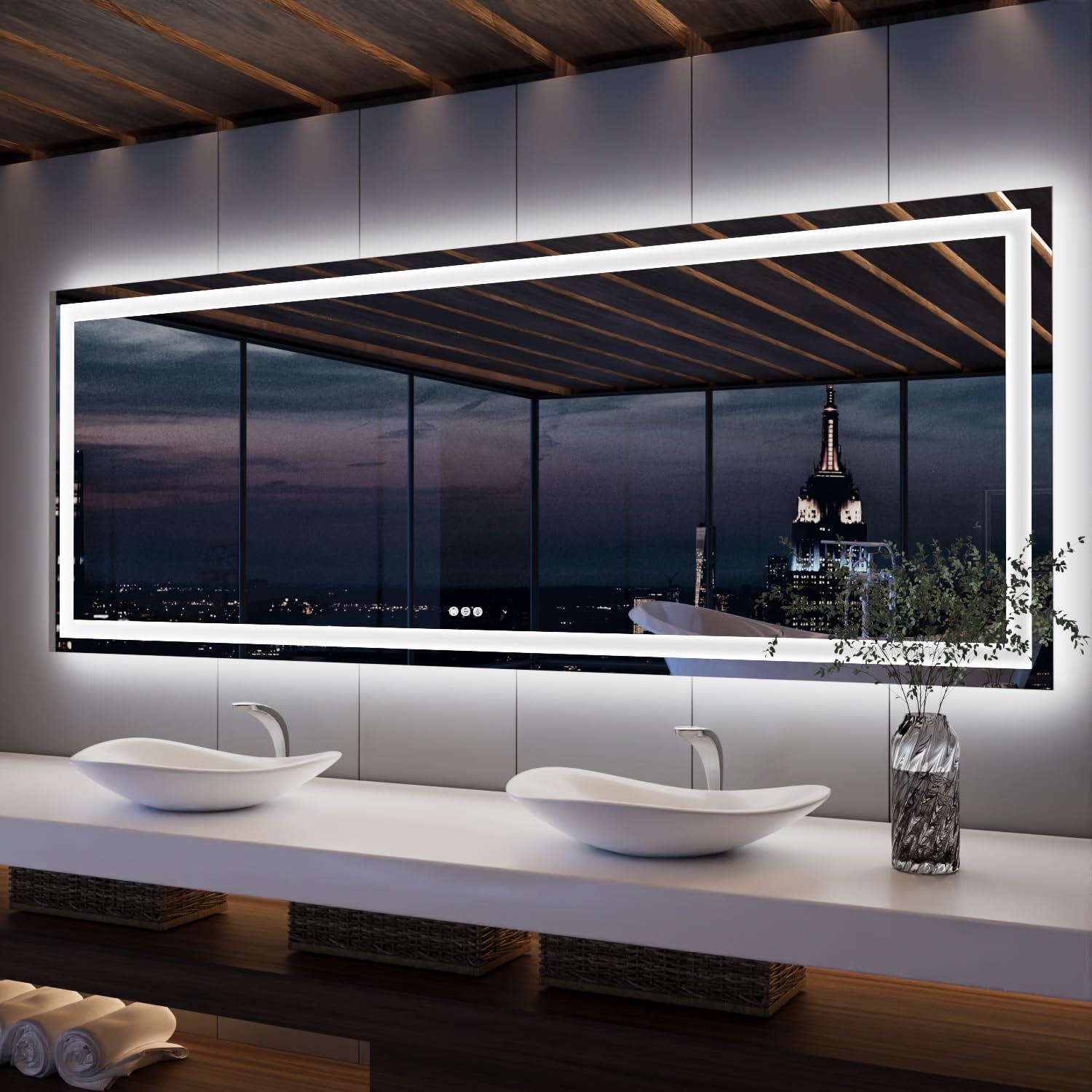 ISKM 96''x36'' Large Led Mirror, Special Led Mirro...