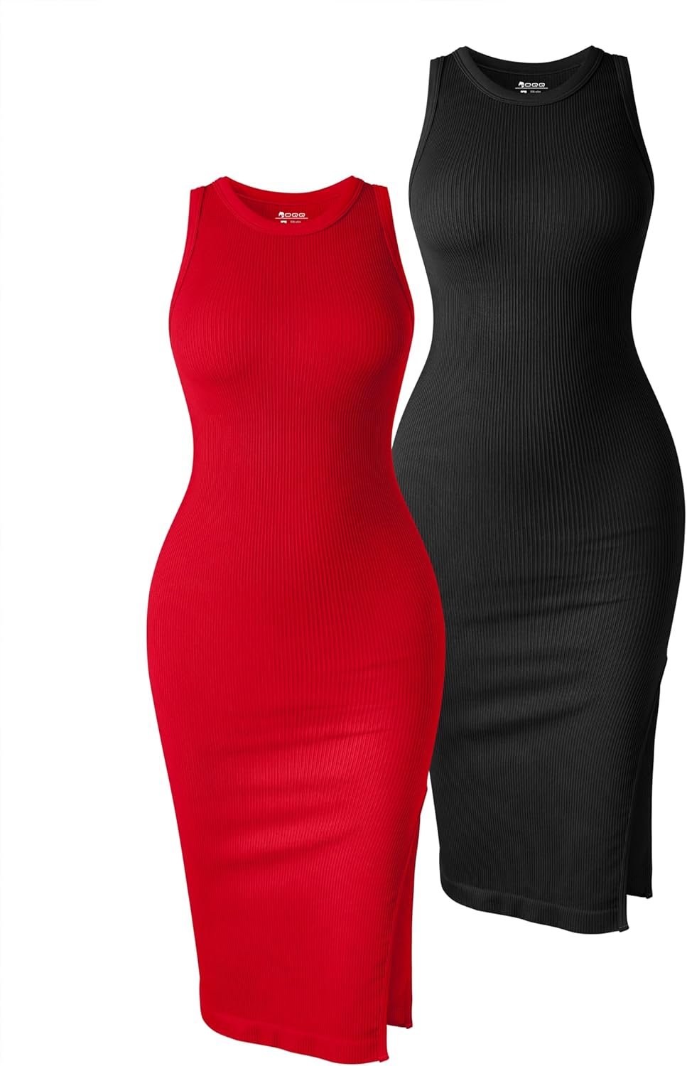 OQQ Women's 2 Piece Dress, Special Fashionable Sexy Ribbed Halter Neck Dress, Un...