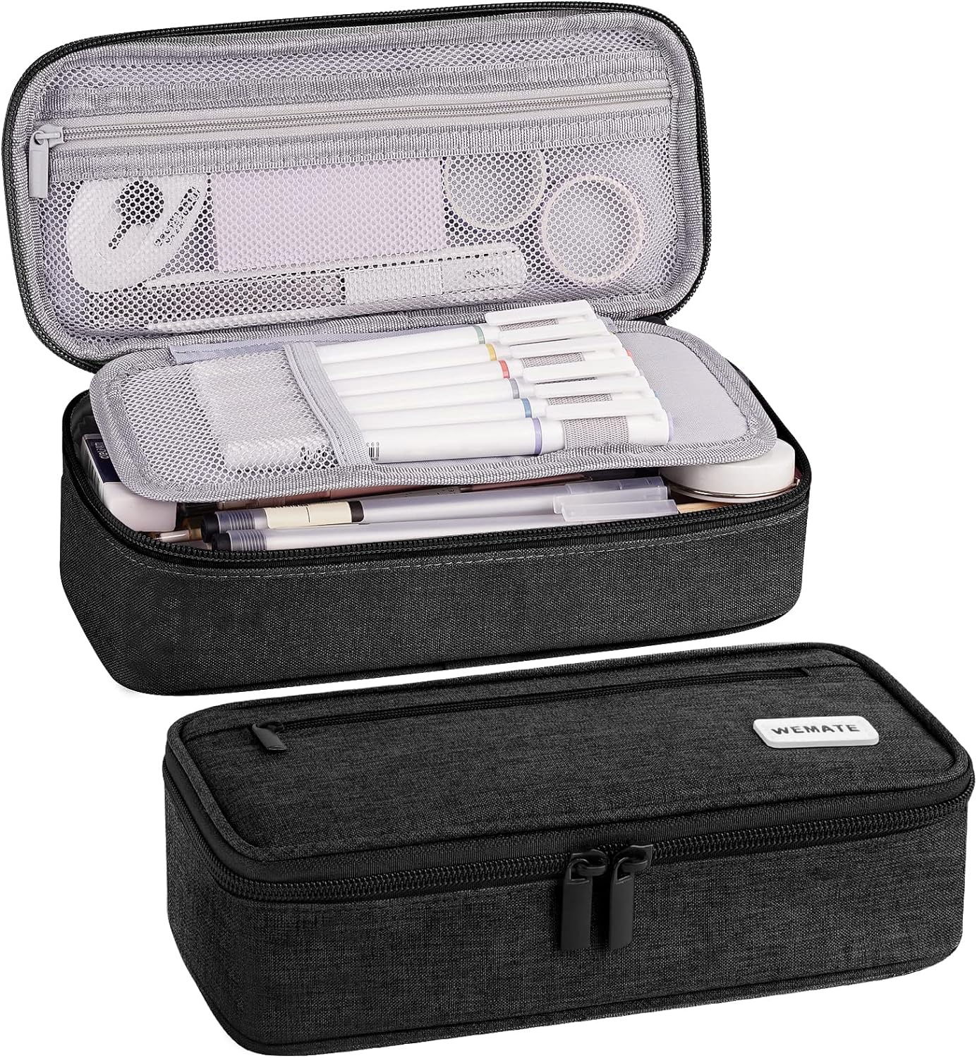 WEMATE Large Pencil Case, Big Capacity Pencil Pouch Stationery Pen Bag, Storage...