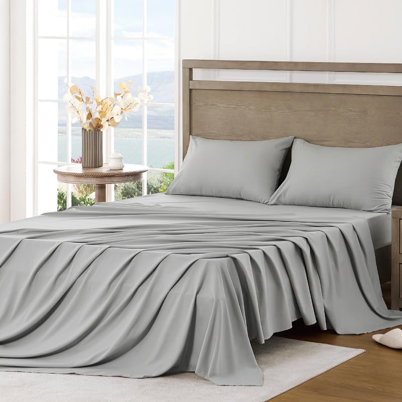 FreshCulture Queen Sheet Set - Ultra Soft Sheets for Queen Size Bed - Brushed Mi...