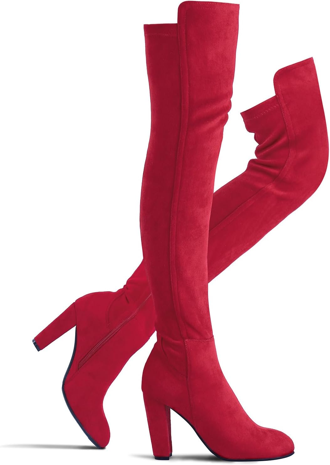 Shoe'N Tale Women Boots, Special Faux Suede Chunky Heel Footwear, Unique Stretch...