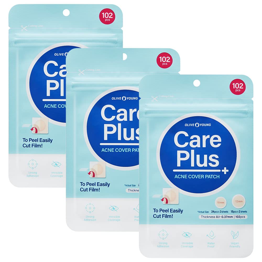 OLIVE YOUNG Care Plus Spot Patch 3 Pack | Hydrocolloid Acne Korean Spot Patch to...
