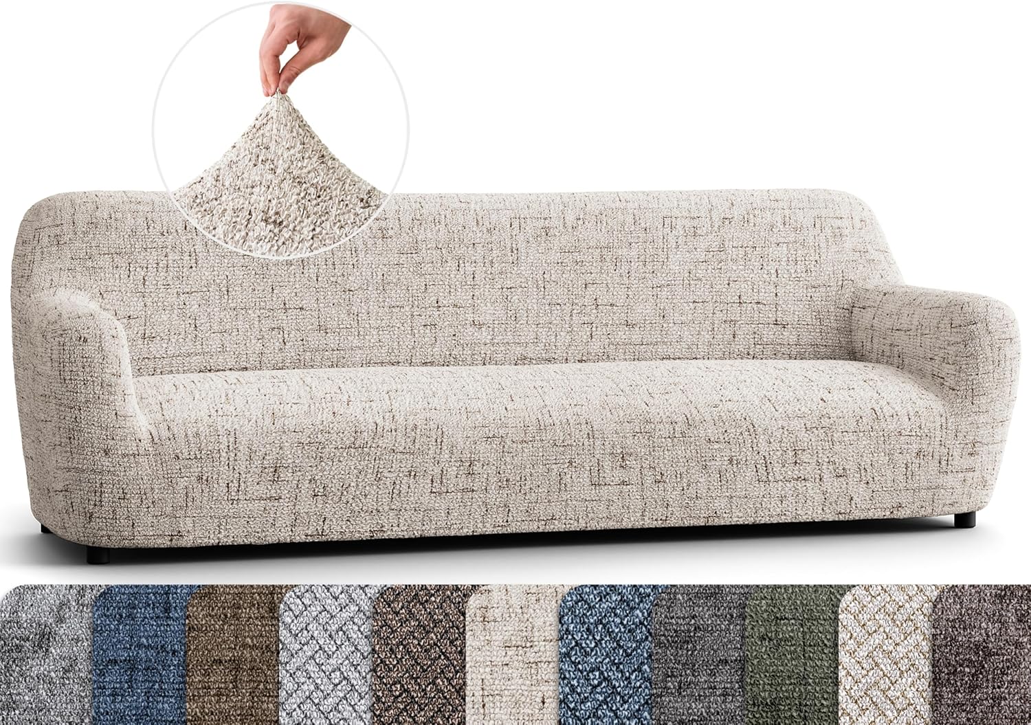 PAULATO BY GA.I.CO. Sofa Slipcover - Stretch Couch Cover - Stylish Cushion Sofa...