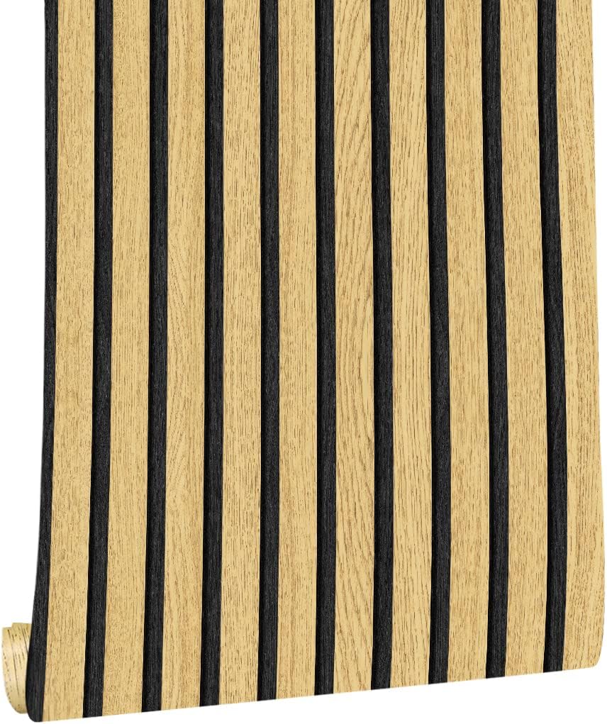 myforHD Self-Adhesive Wood Grating Wallpaper, Special Wood Stripe Grain Natural...