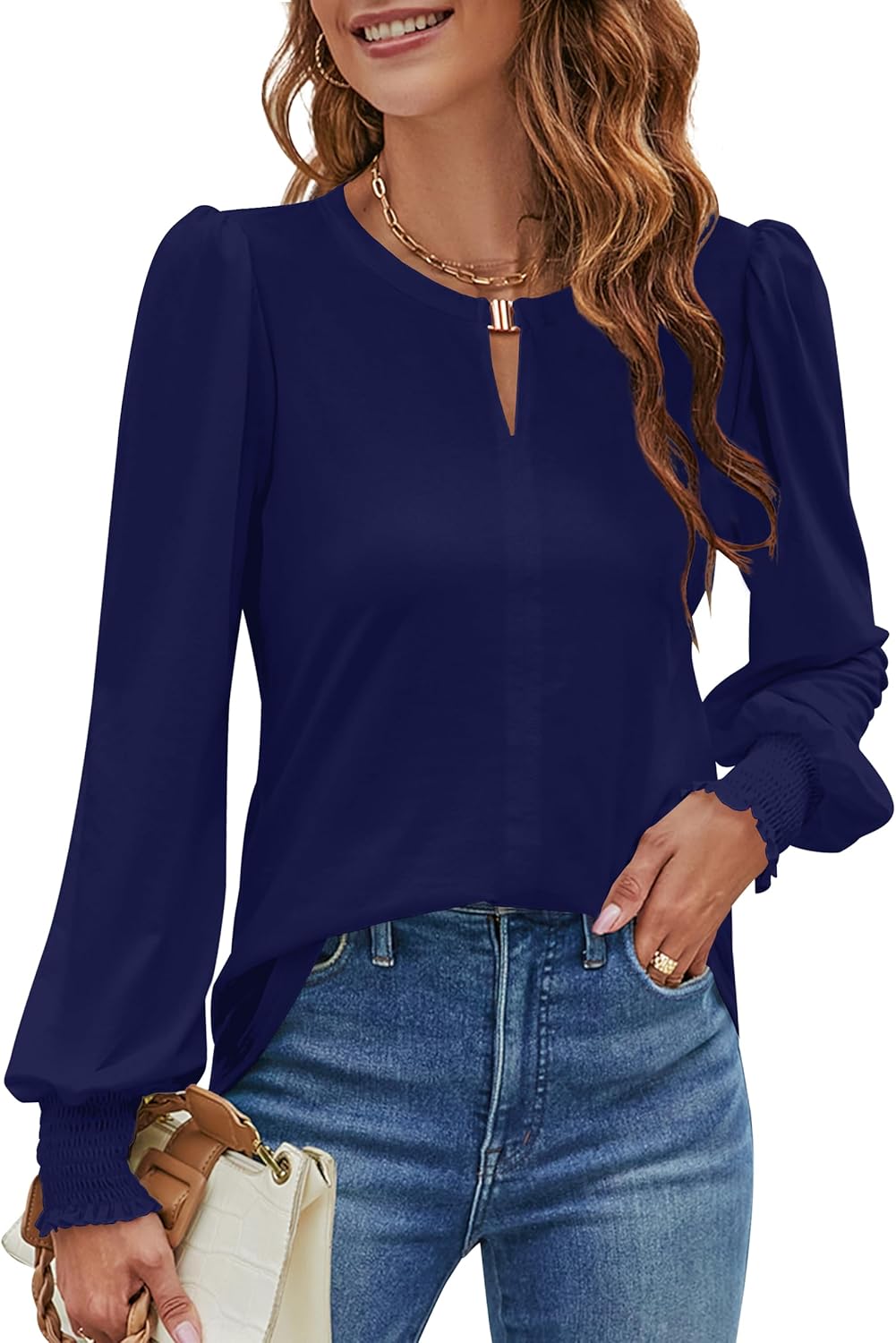 Blooming Jelly Women's Top, Special Dressy Casual Long Sleeve Blouse, Innovative...