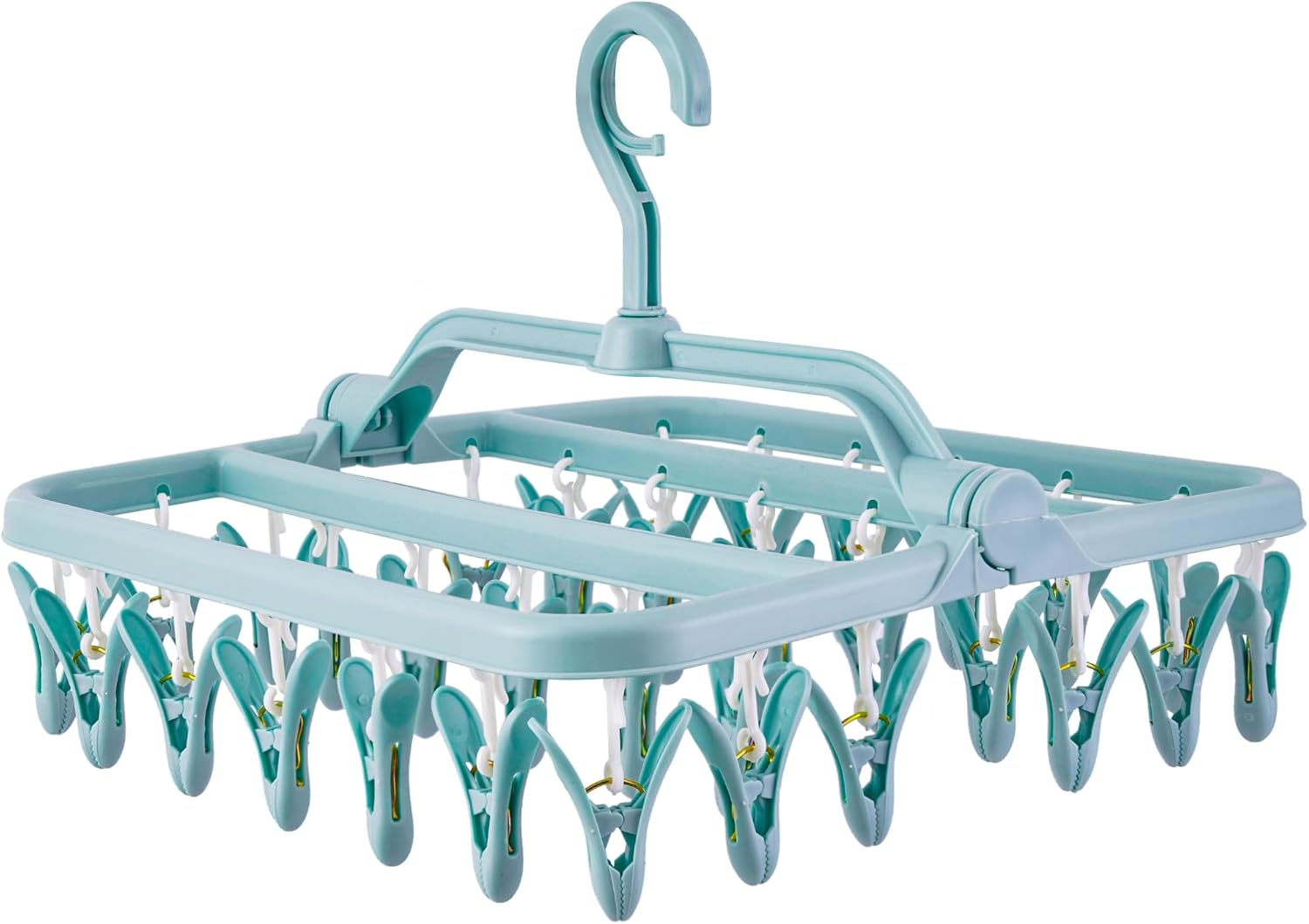 Yilakla Sock Drying Rack with 32 Pegs,Foldable Clothes drying rack,Windproof Lau...