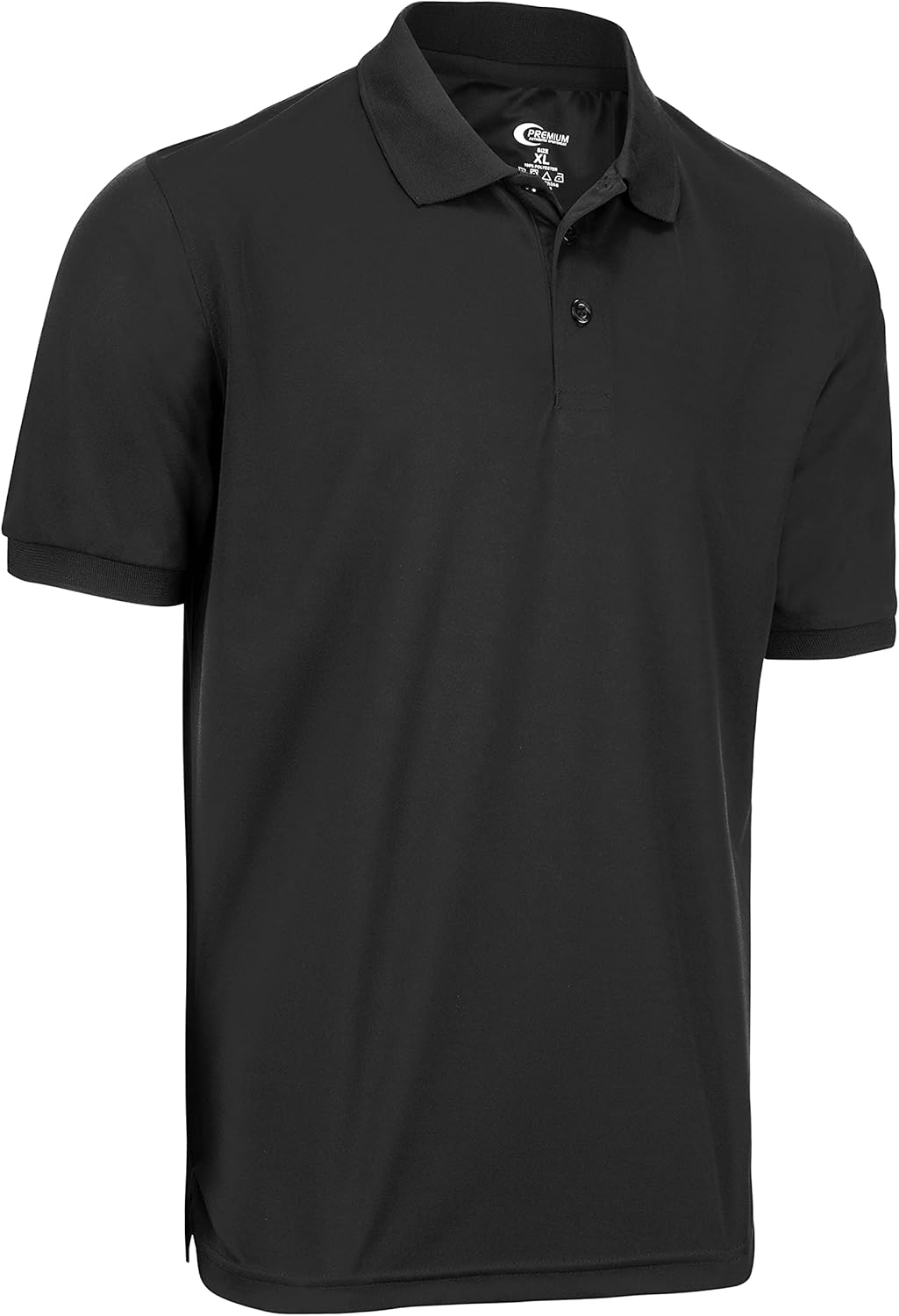 Premium Wear Men's High Moisture Wicking Polo T Shirts XX-Large Black
