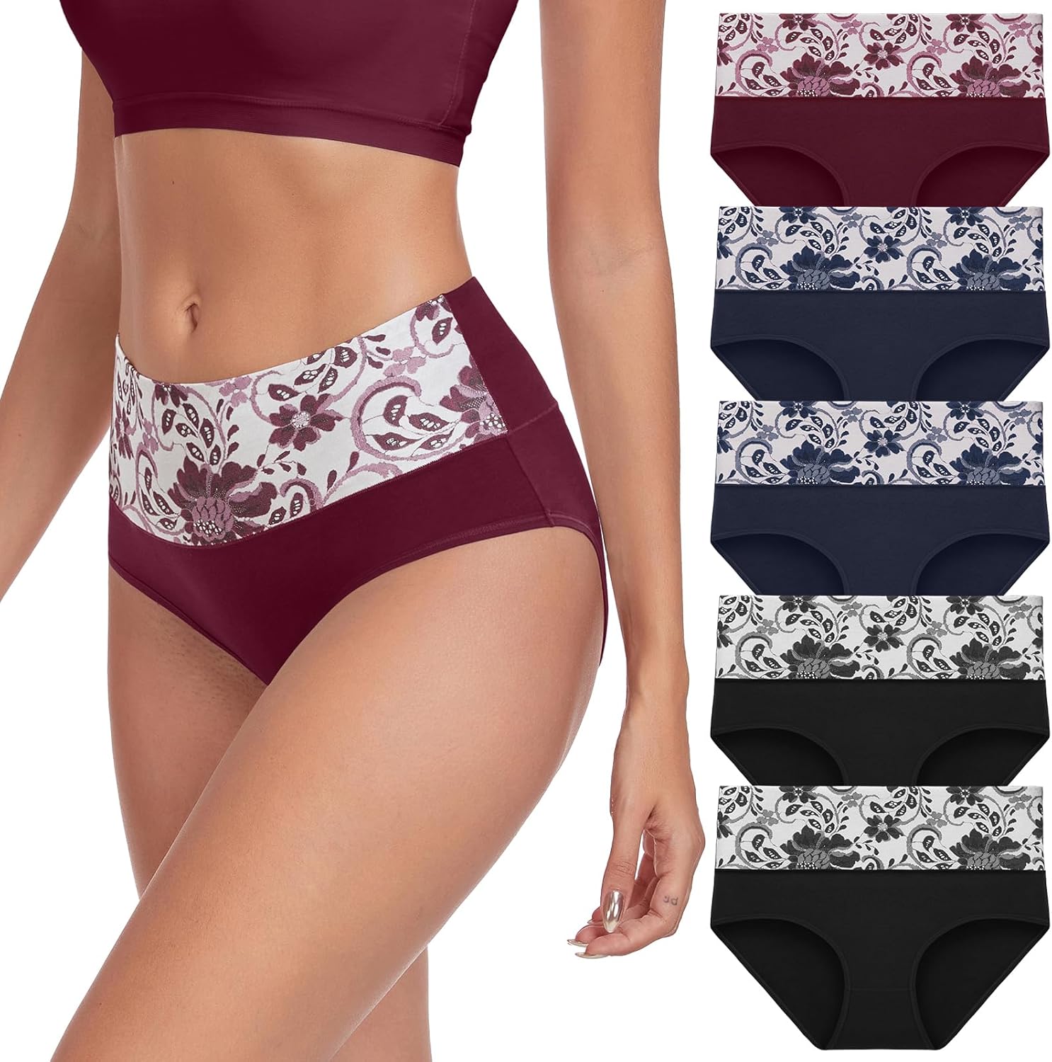 coskefy High Waist Cotton Underwear, Special Full Coverage Panties for Women, Un...