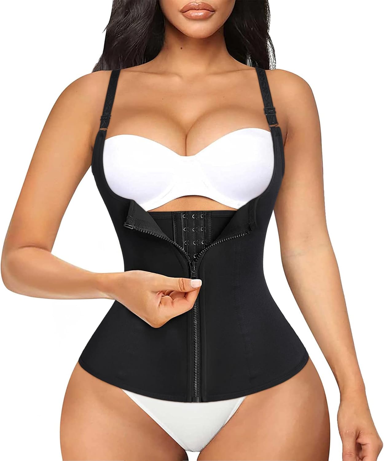 Bafully Womens Underbust Corset Waist Trainer Steel Boned Sport Workout Body Sha...
