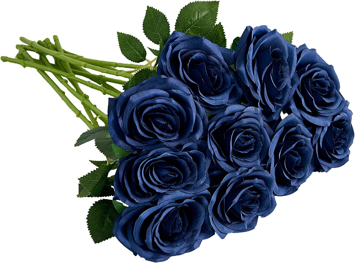 Artificial Rose 10pcs, Special Open Flower Bouquet, Innovative Navy Blue Faux Ro...