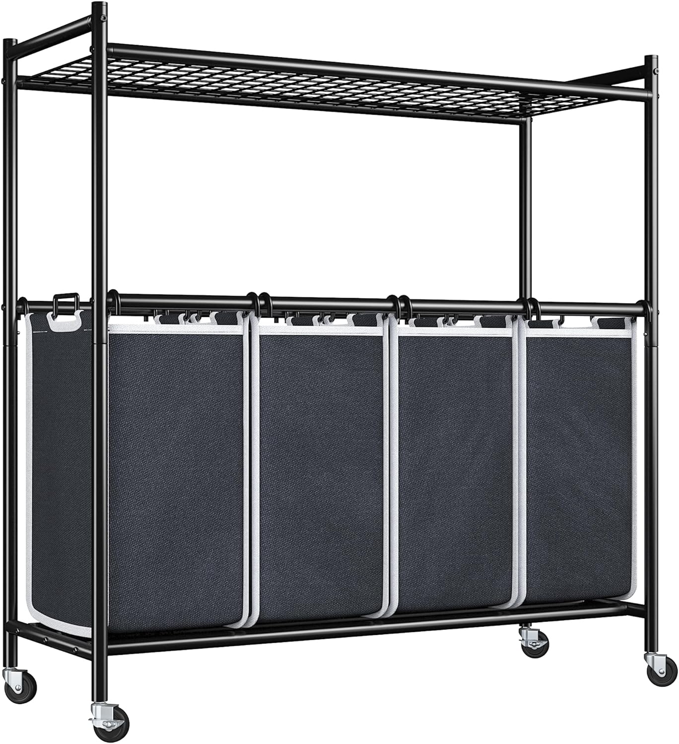 Raybee Laundry Sorter 180L Large Laundry Sorter 4 Section Laundry Sorter with Sh...