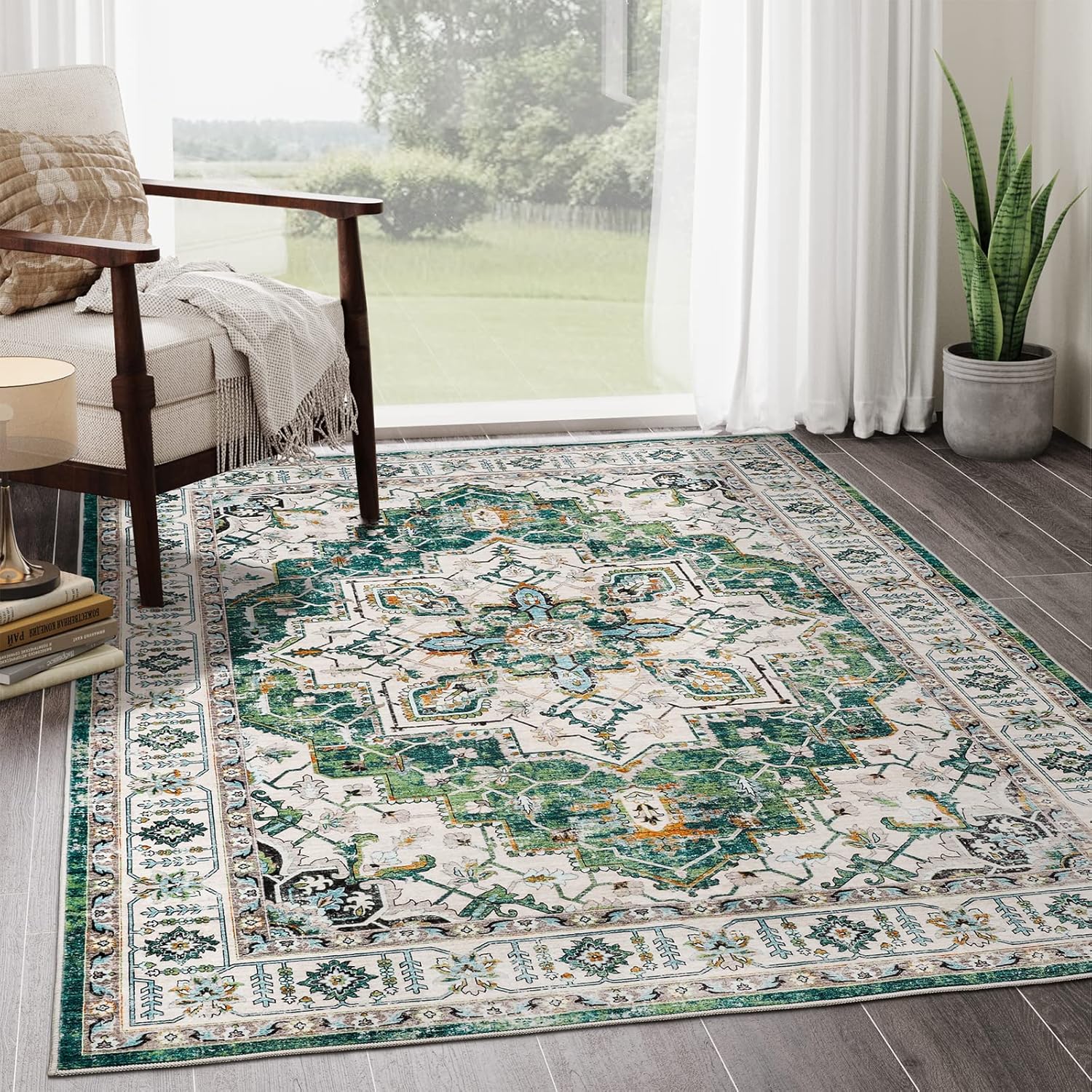 zesthome 8x10 Area Rugs,Stain Resistant Washable Rug,Ultra-Thin Rugs for Living...