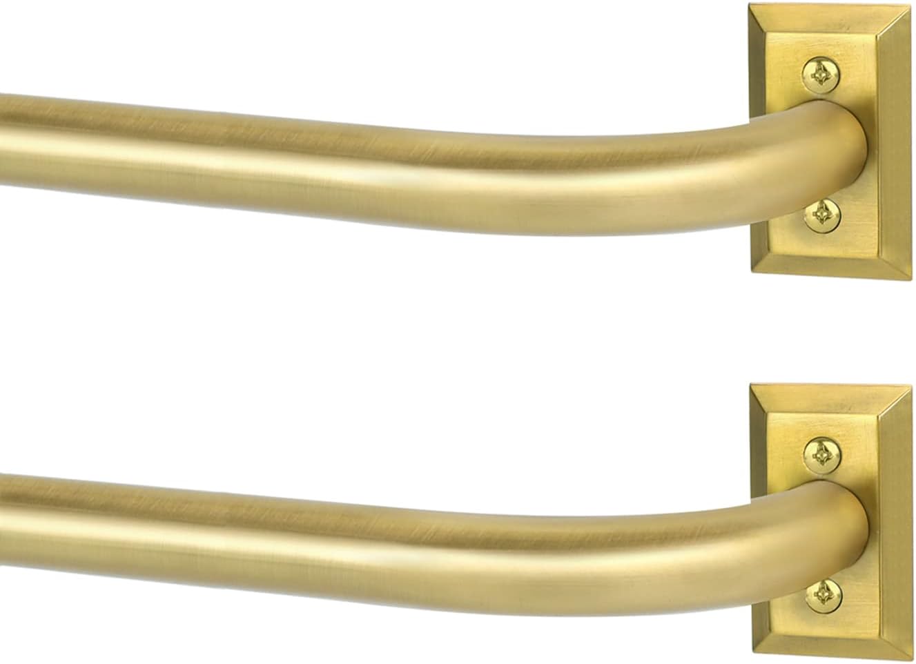 Gold Wrap Around Curtain Rods,2 Pack Gold Curtain Rods for windows 48 to 84 Inch...