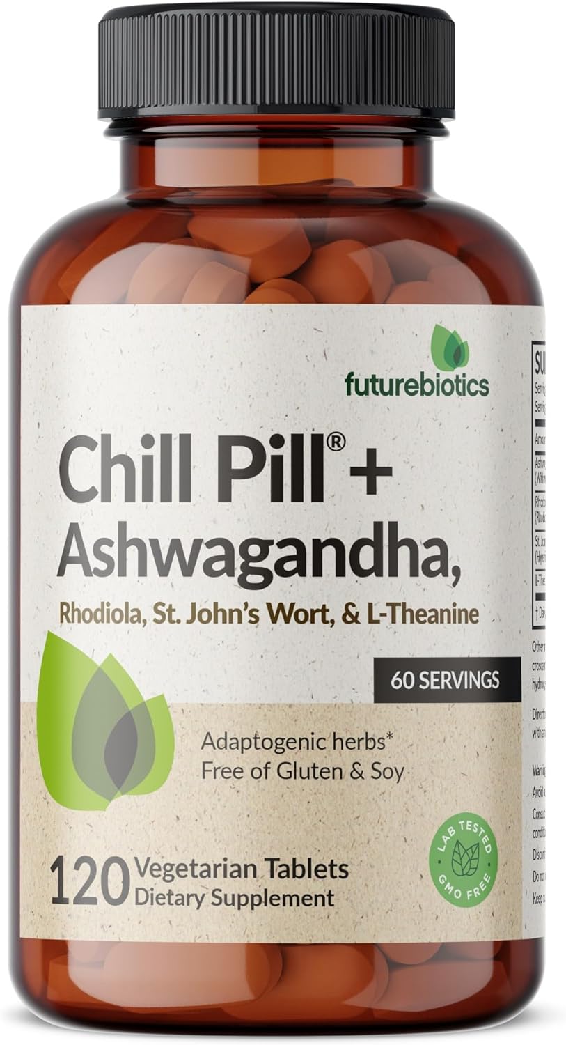 Futurebiotics Chill Pill + Ashwagandha, Rhodiola, St. John’s Wort, & L-Theanine...
