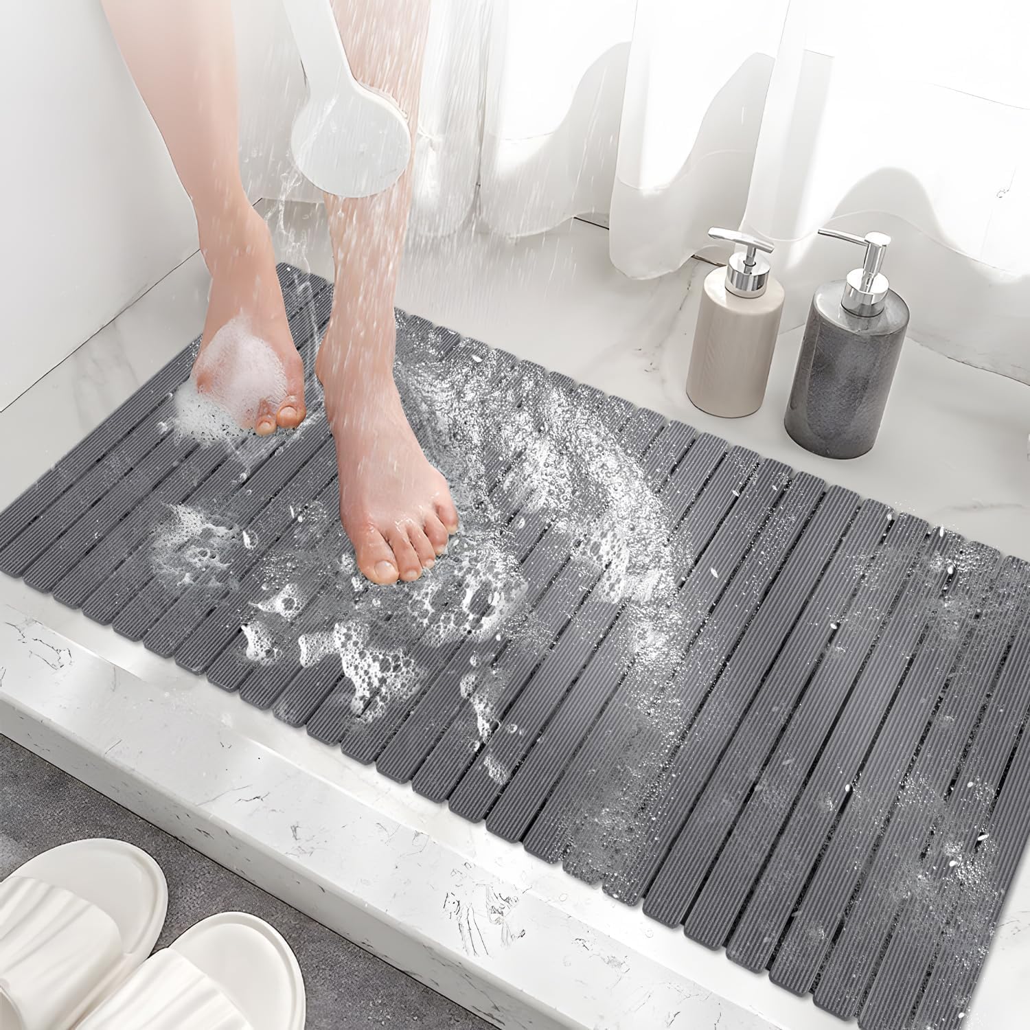 MBOSS Bath Tub Shower Mat, Special Non Slip Bathtub Mats for Bathroom Shower, In...