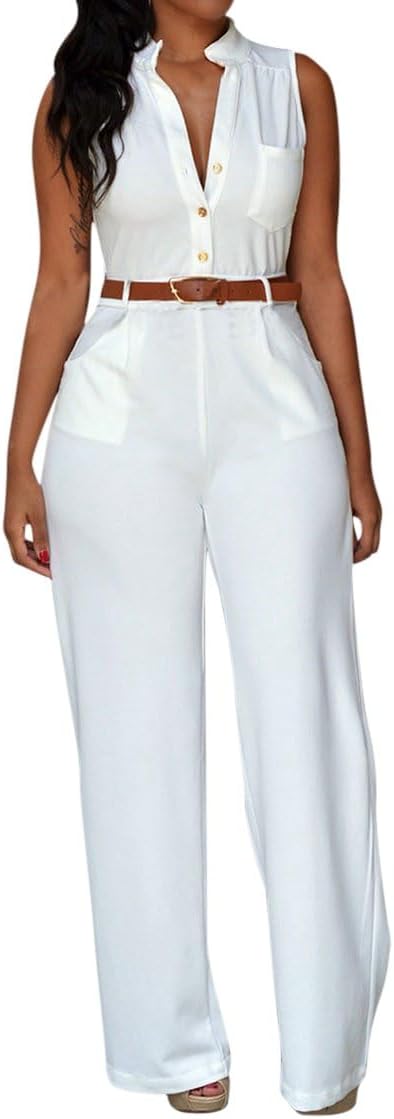 Pink Queen Jumpsuit, Stylish Women Jumpsuits with V Neck, Special Button Down Sl...
