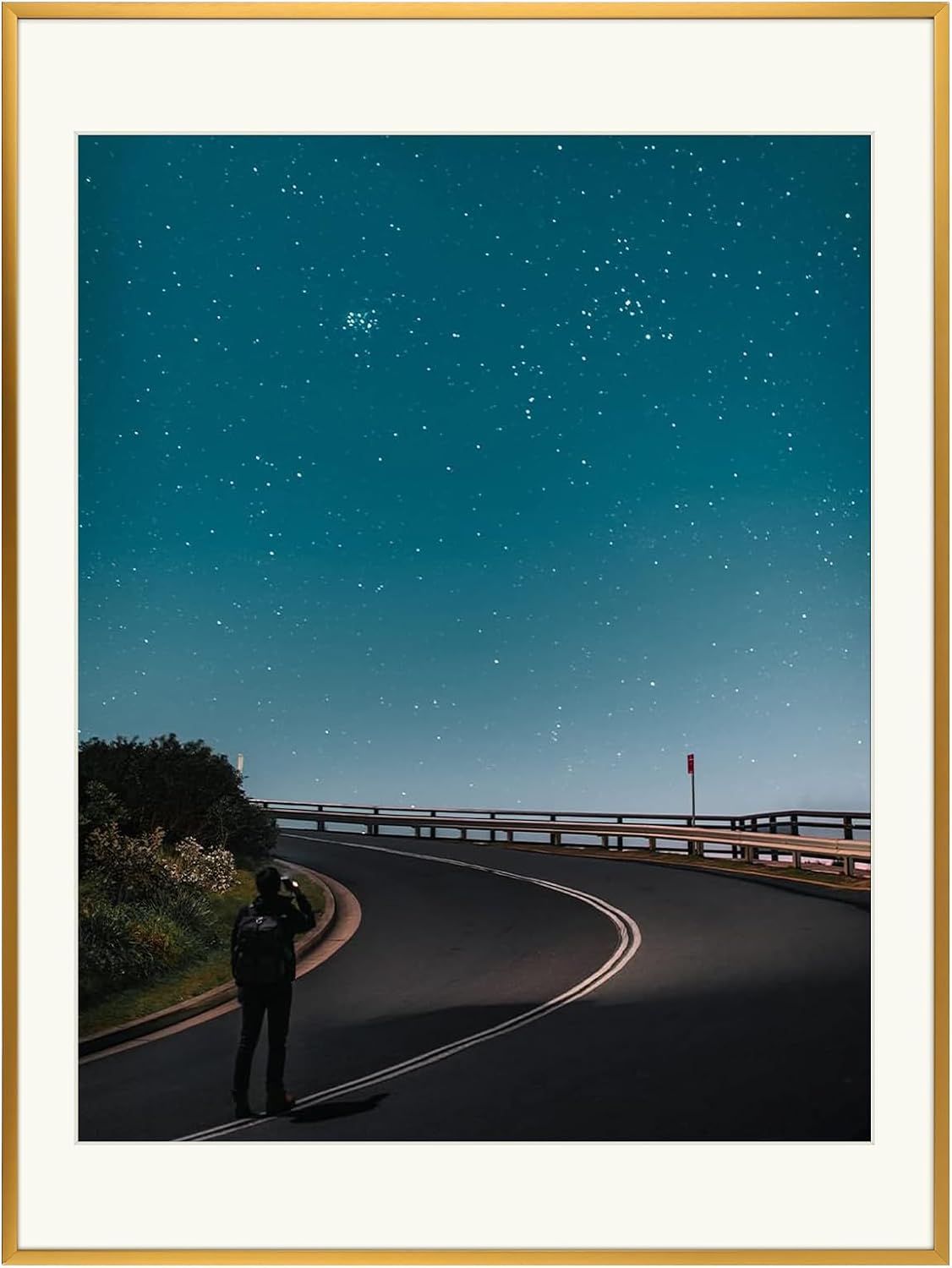 Frametory, 18x24 Aluminum Picture Frame - 18x24 Bronze Frame with Ivory Color Ma...