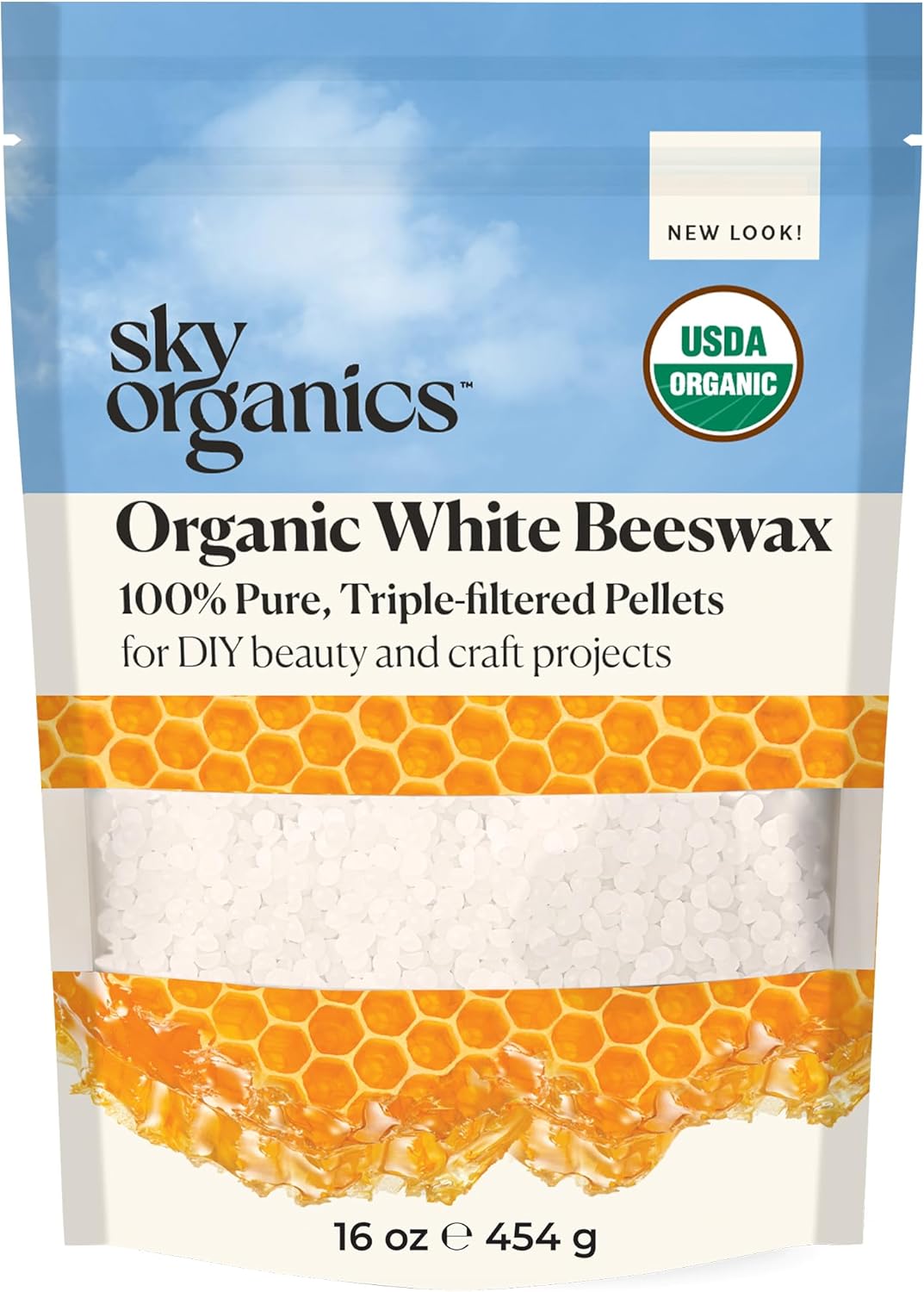 Sky Organics Beeswax, Special Organic White Beeswax for DIY Home Essentials, Inn...