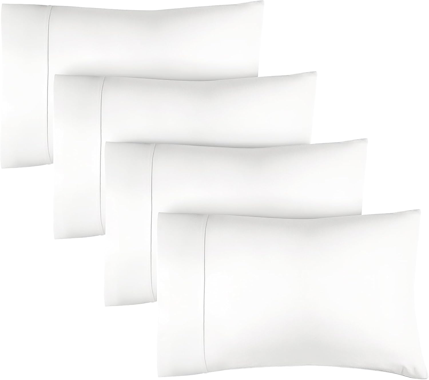 Standard Size Pillow Cases Set of 4 - Extra Soft Pillowcases - 50cm x 75cm - Bre...