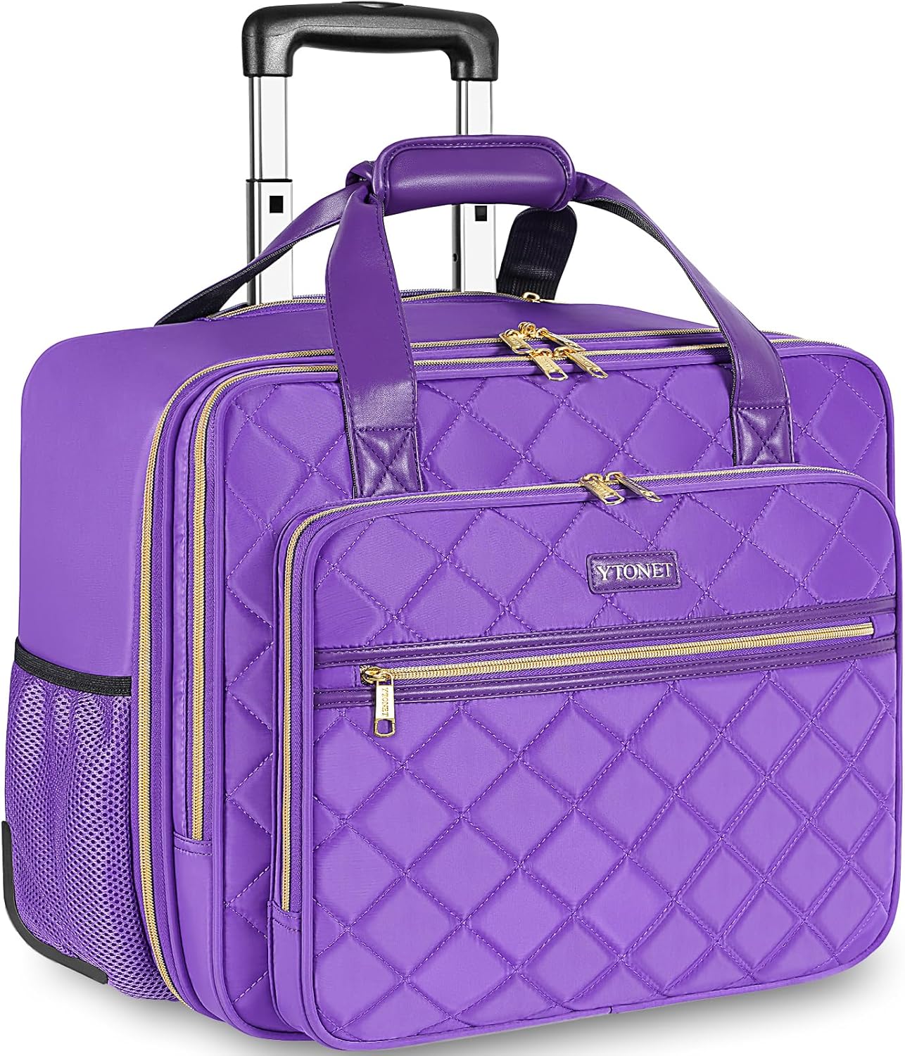 Ytonet Rolling Briefcase for Women, 17.3 Inch Large Rolling Laptop Bag with Whee...