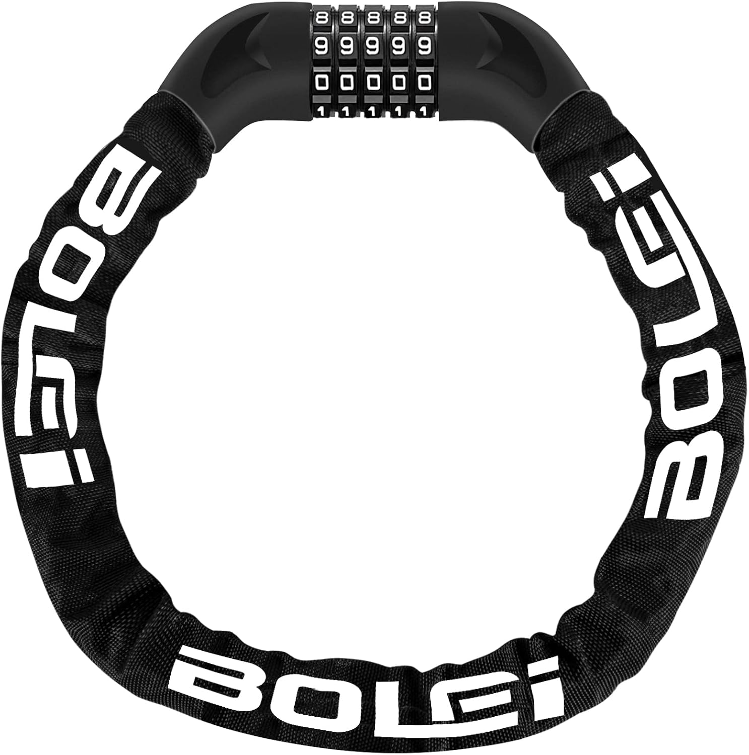 BOLEi Bike Lock 5 Digit Codes Combination,90 cm Length Hardened Steel Chain Lock...