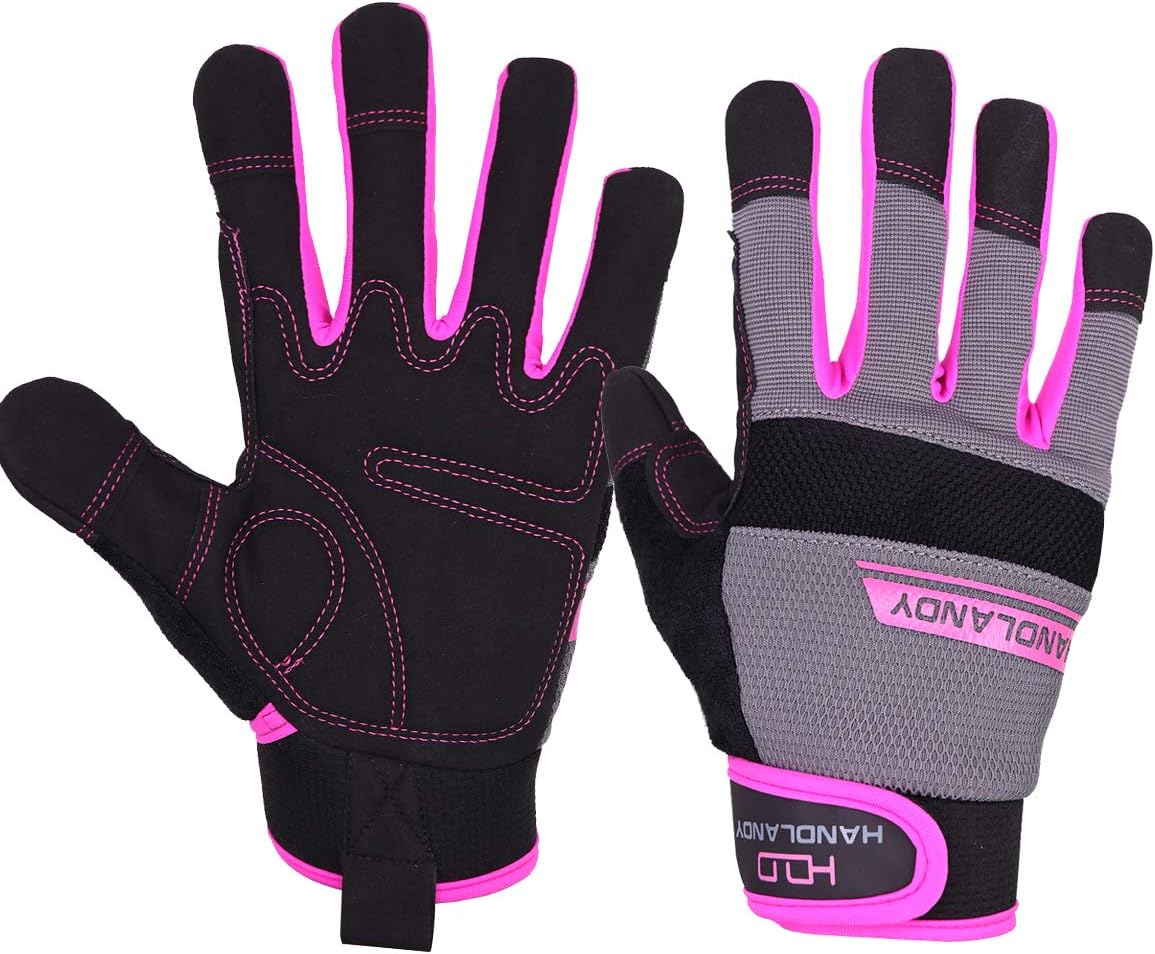 HANDLANDY Utility Work Gloves Women, Flexible Breathable Yard Work Gloves, Thin...